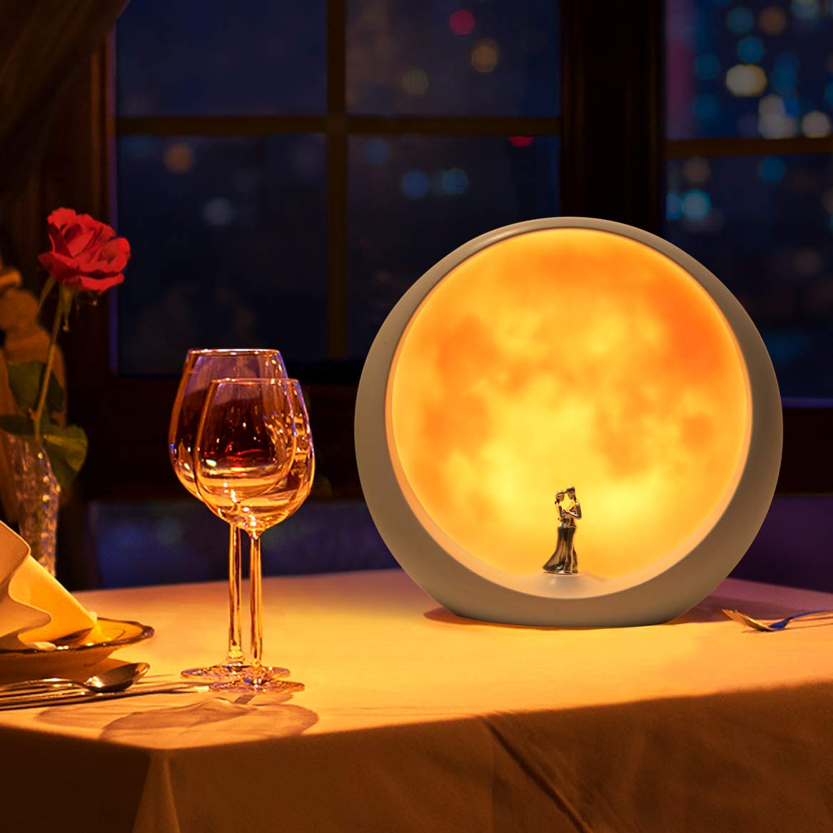 Moon Lamp For Living Room, Decoration Night Light, Anniversary Valentine Gifts For Him, Mr & Mrs Signs For Wedding Table D?Or, A