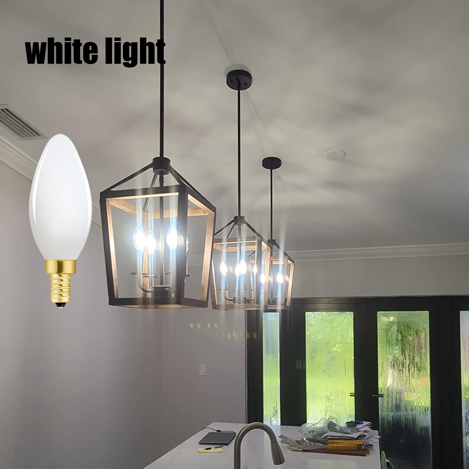 Xininsun Frosted Candelabra Light Bulbs 40 Watt Equivalent, 4W Watt Led Candelabra Bulbs, E12 Led Bulb 40W Dimmable Neutral Whit