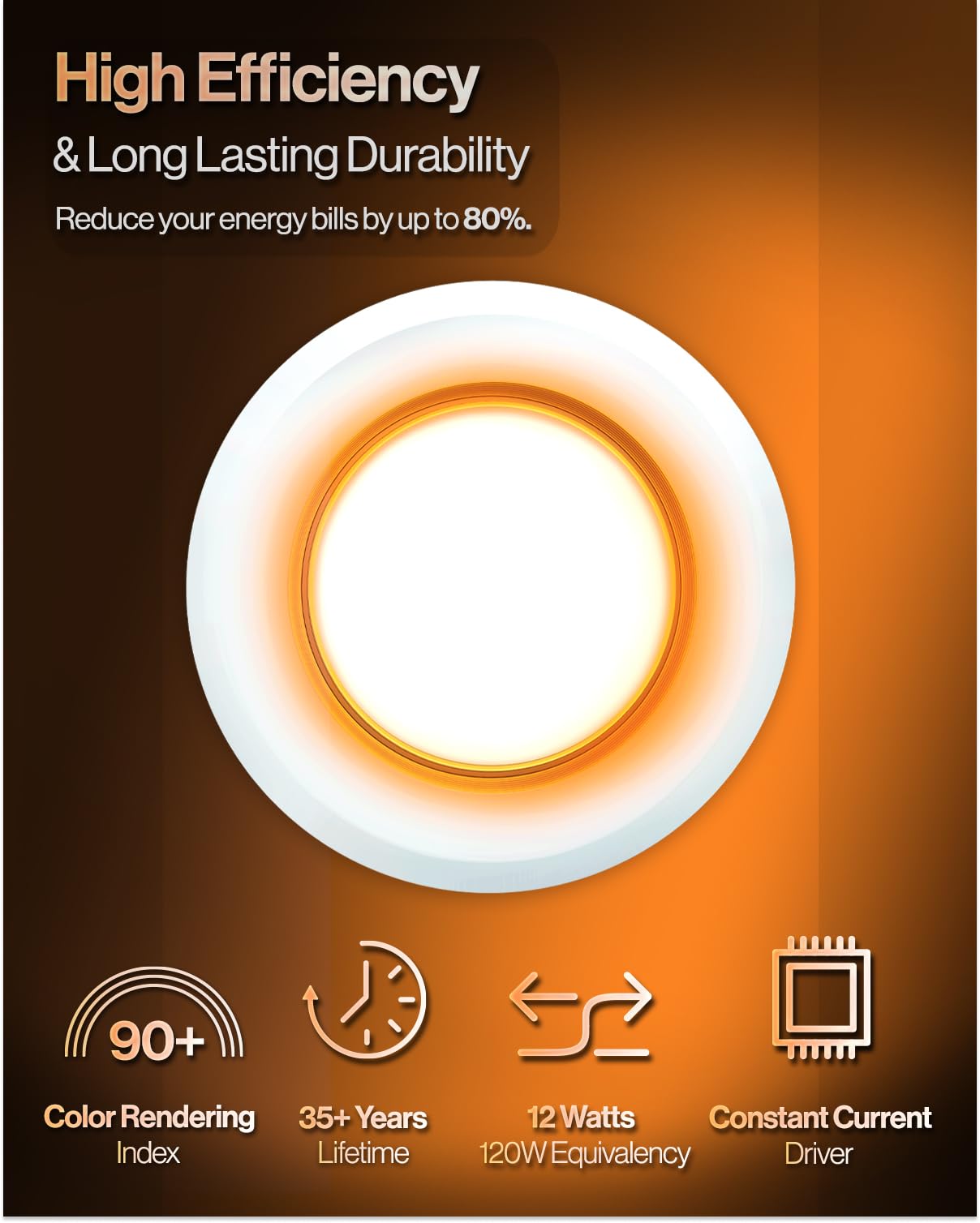 Sunco 12 Pack 6 Inch Led Recessed Lighting Retrofit With Night Light, 2700K/3000K/4000K/5000K/6000K Selectable, Dimmable Can Lights, 12W, 1000Lm, Damp Rated, Retrofit Installation - Etl
