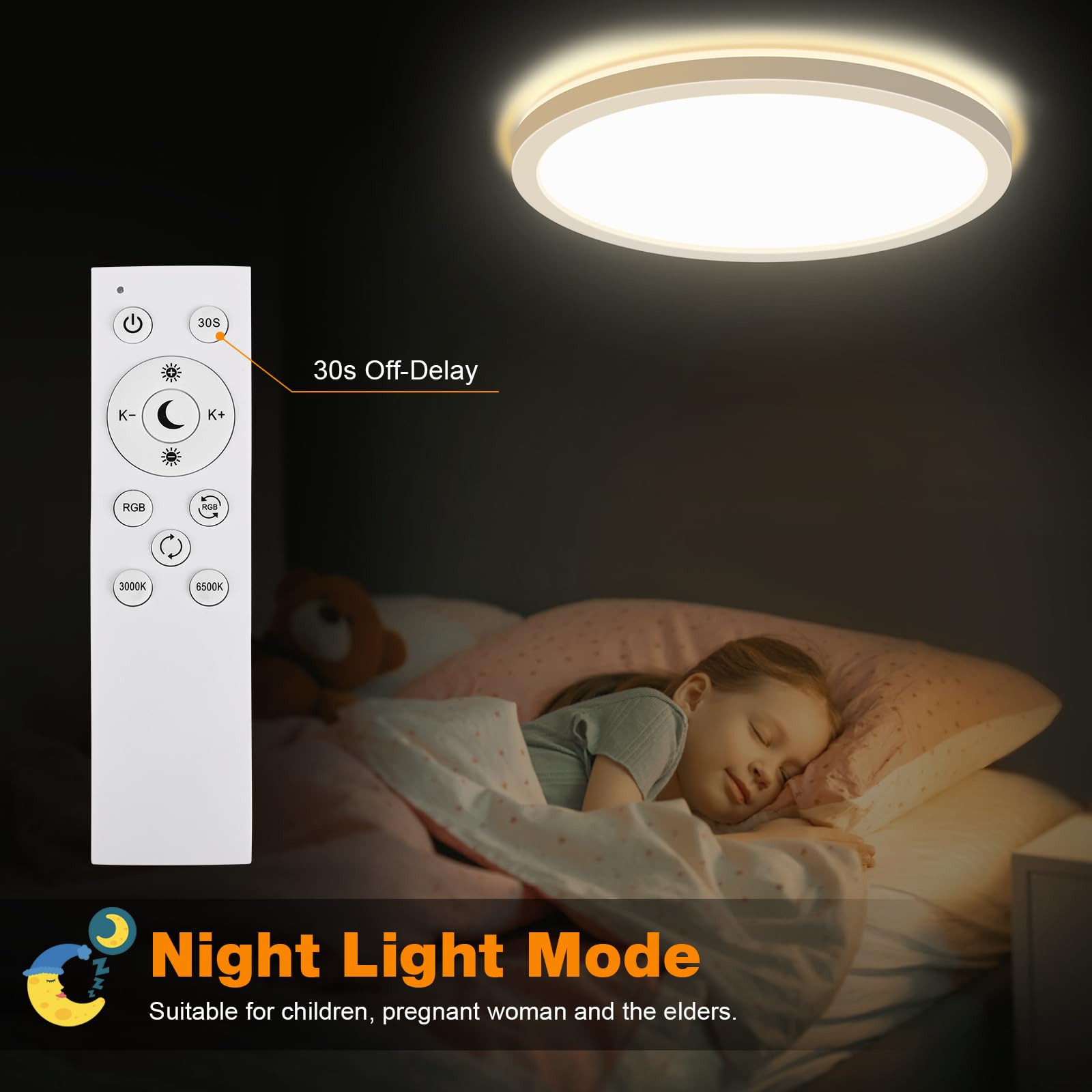 Lezoe Rgb Led Ceiling Light Dimmable With Remote Control  18W 1800Lm Color Changing Light Flush Mount Fixture  8.6 Inch 3000K-6500K Ceiling Lamp For Bedroom Kitchen Hallway Party Living Room