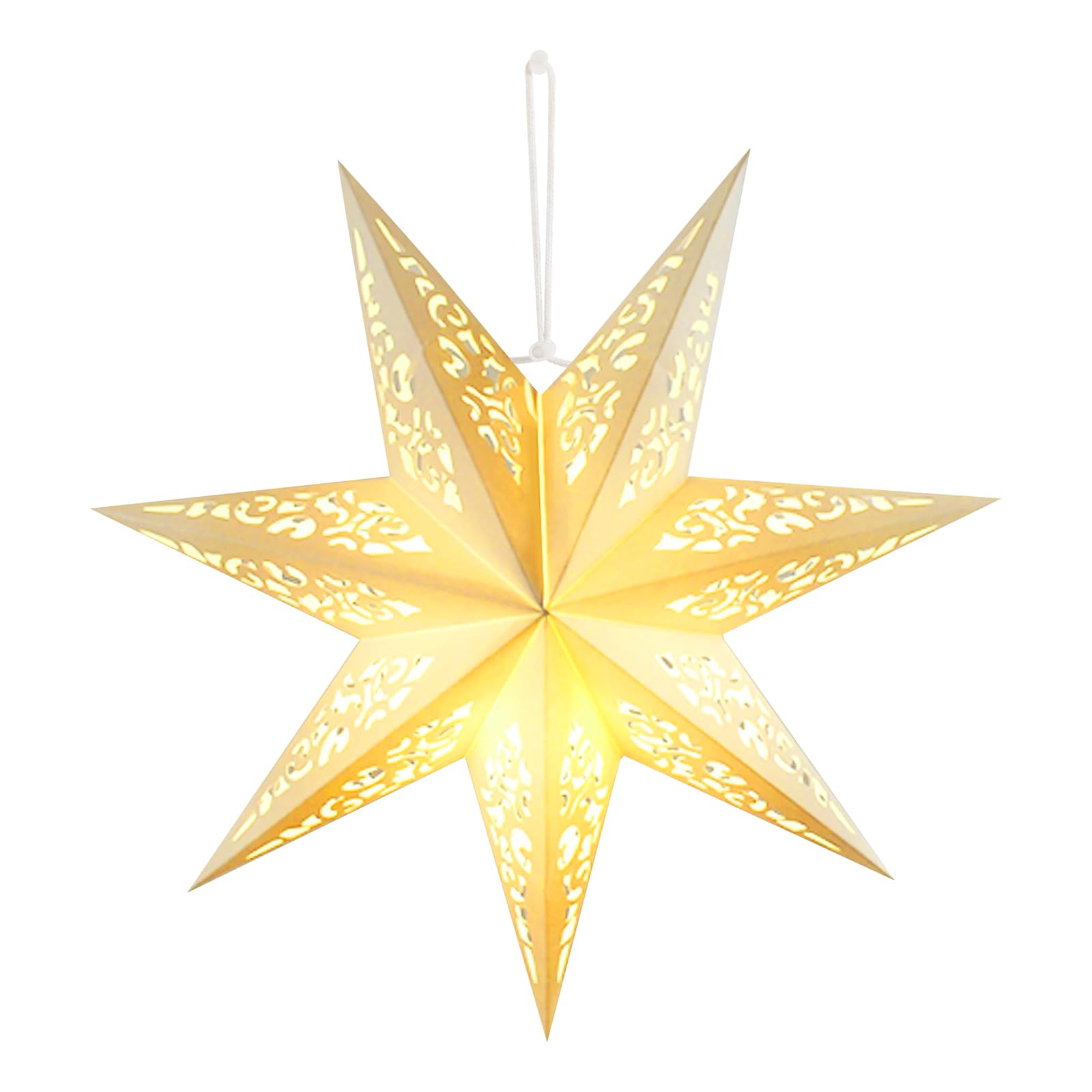 IMIKEYA Christmas Star Paper Lantern: 45cm Star Lamp Shade Paper Lantern Lamp Decorations Hollow out Hanging Lamp Shade for Chri