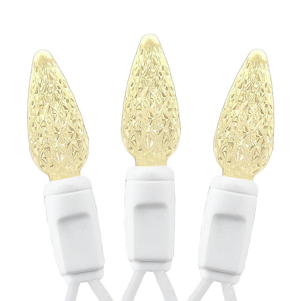 Novelty Lights 24Ft 70 Led C6 Led Christmas String Lights, Outdoor Commercial Grade Led String Lights, Tree Decorations (Warm Wh