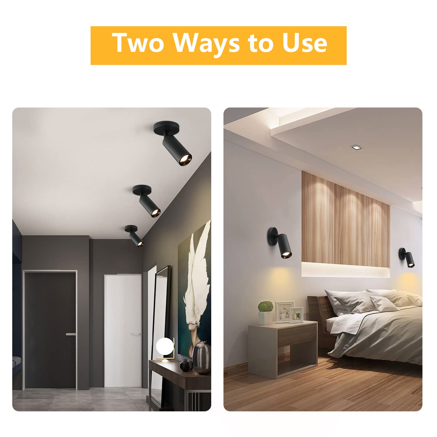 Kco Lighting Led Track Lighting Heads Matte Black Ceiling Mount Spotlight Adjustable Tilt Angle Track Lighting Fixture