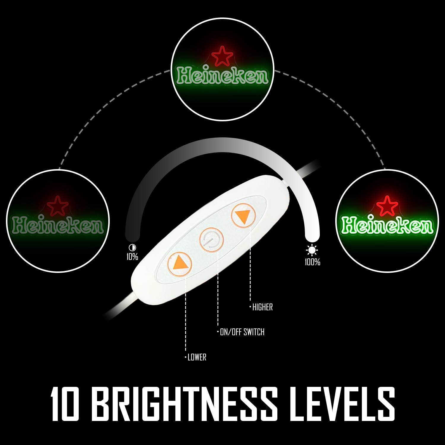 JooeTuu Green Dimmable Beer Neon Sign - Light Up Wall Decor for Home Bar, Man Cave, Pub, Bistro - Perfect Beer Club Lighting