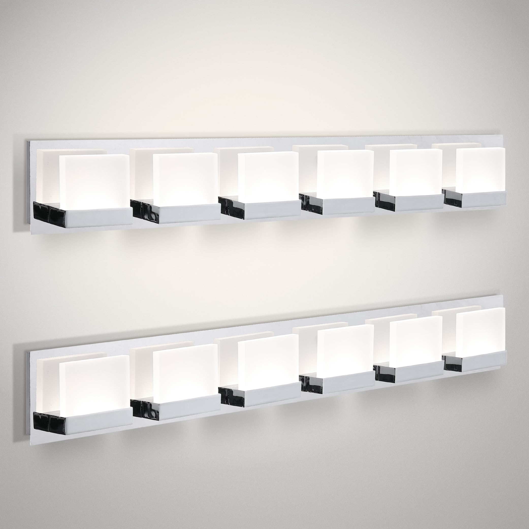 ASD LED Bathroom Vanity Light Fixture, 6-Lights 35W, Dimmable, ETL Listed, Chrome, 36 Inch, 2 Pack