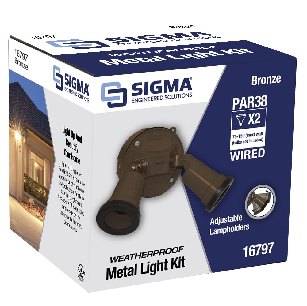 Sigma Engineered Solutions, Bronze Weatherproof 16797 Round Floodlight Kit, 1 Count (Pack Of 1)