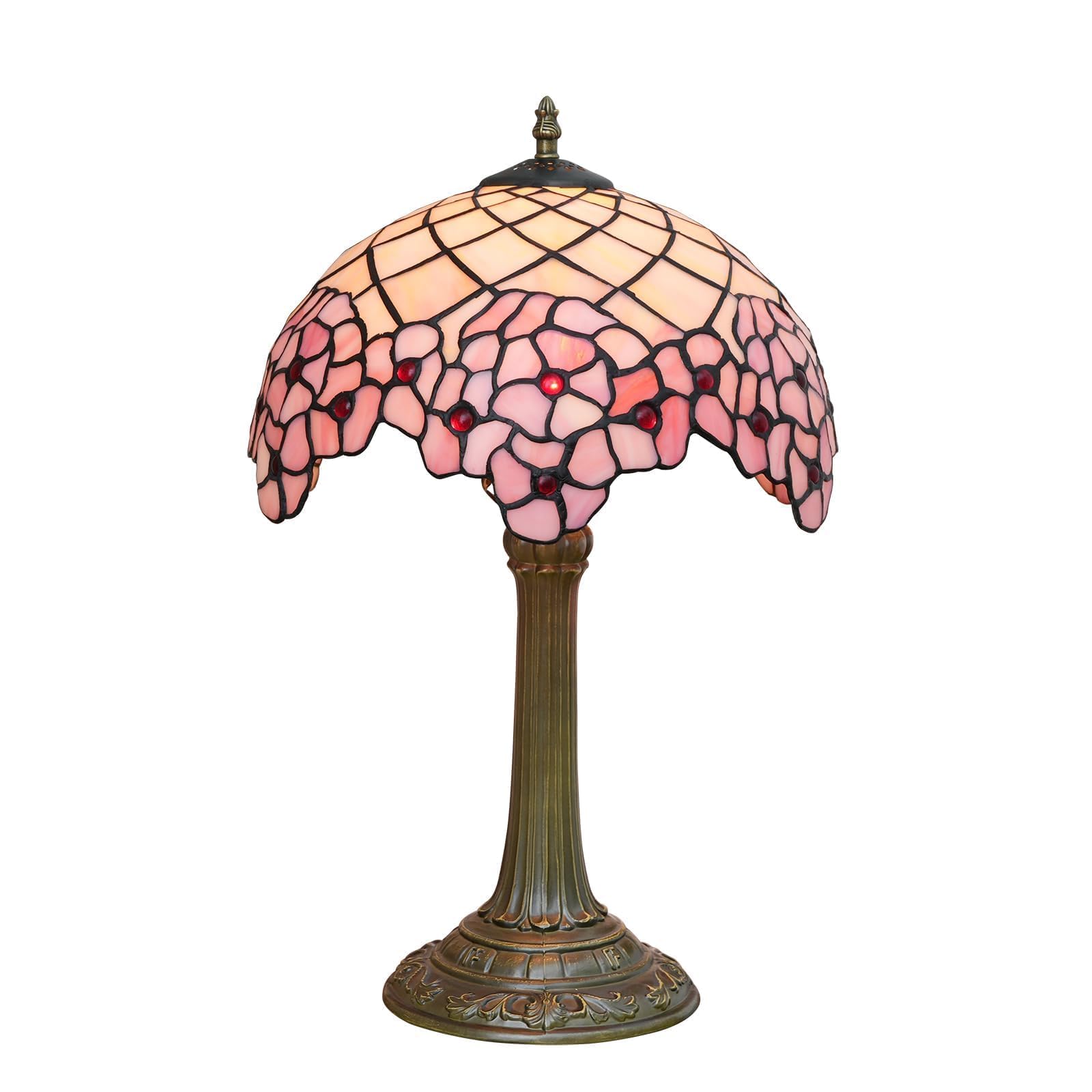 wecrejoni Tiffany Lamp Stained Glass lamp 12x12x18 Inches Bedside Table Lamp for Living Room Bedroom Dorm Kitchen Home Decor Fes