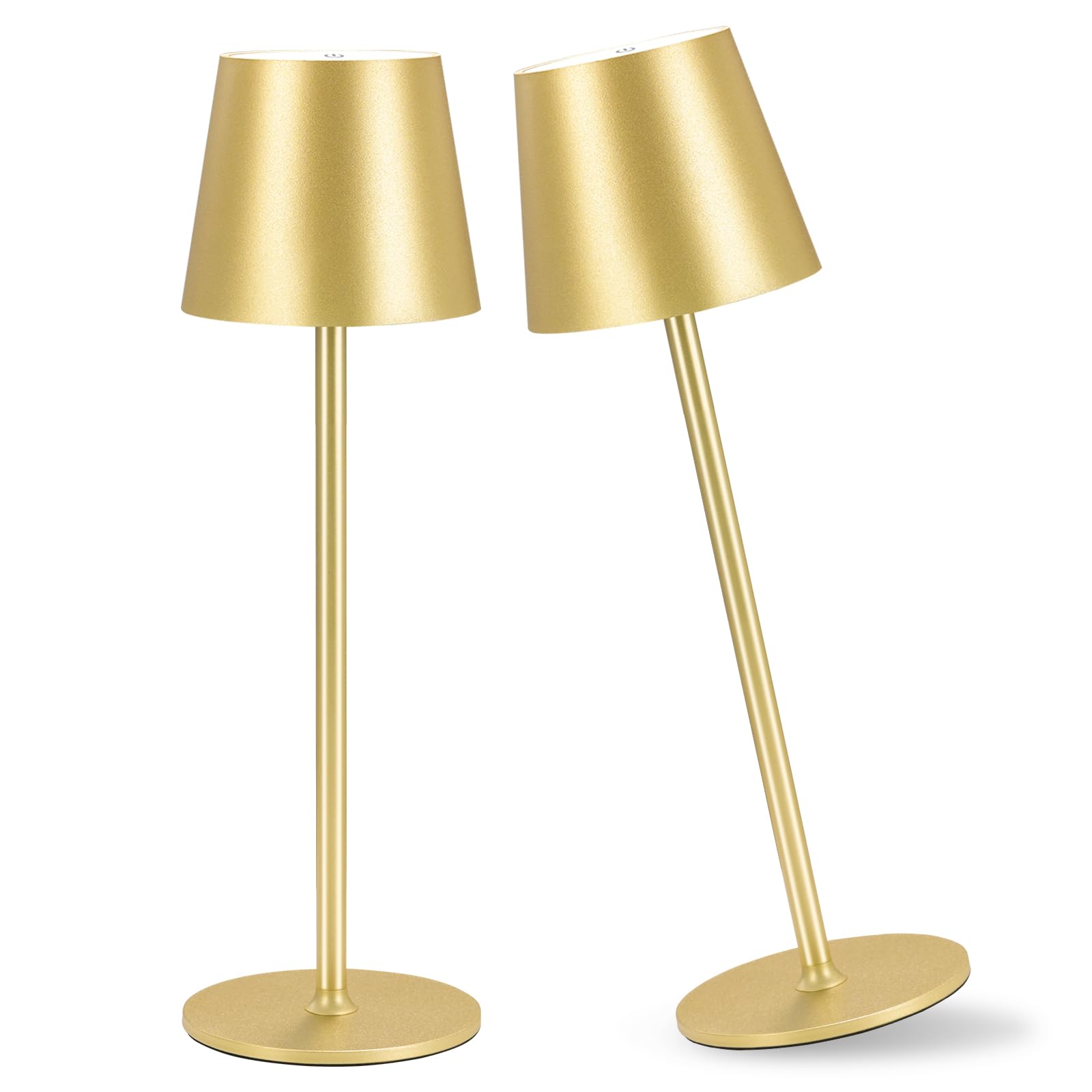 IMQSQIK 2 Pack Cordless Table Lamp, 5000mAh Portable Rechargeable LED Desk Lamp, 3 Color Modes Stepless Dimming Table Light with