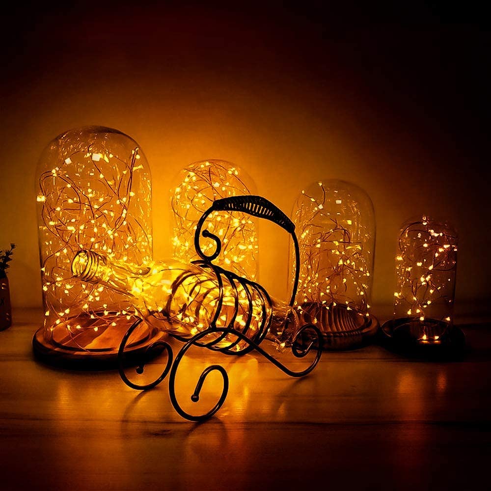 XINKAITE LED String Lights, Waterproof Fairy Lights, 10Ft/4pcs, Warm White, Battery Operated for Indoor & Outdoor Decoration
