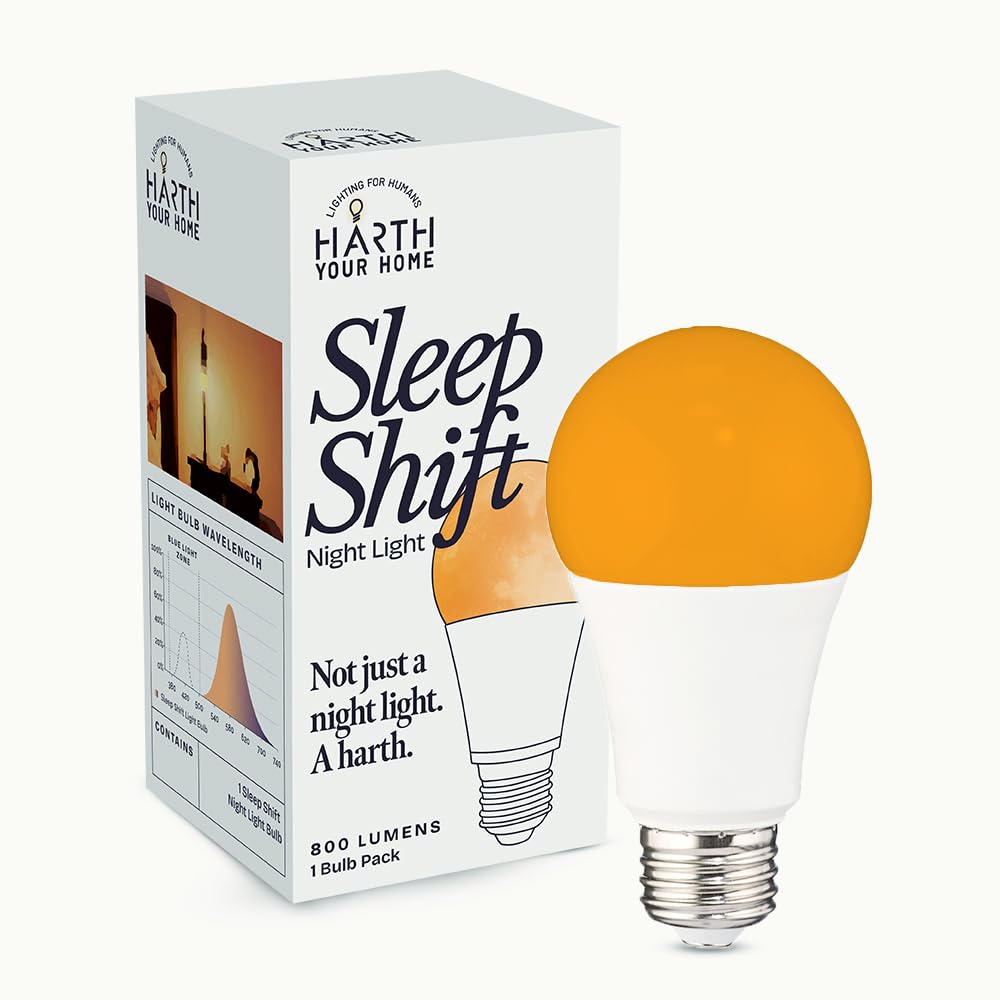 Harth Amber Light Bulbs, 7W Sunset Red for Sleep, 500 Lumen, 40W Equivalent, 7 Count, Copper Material
