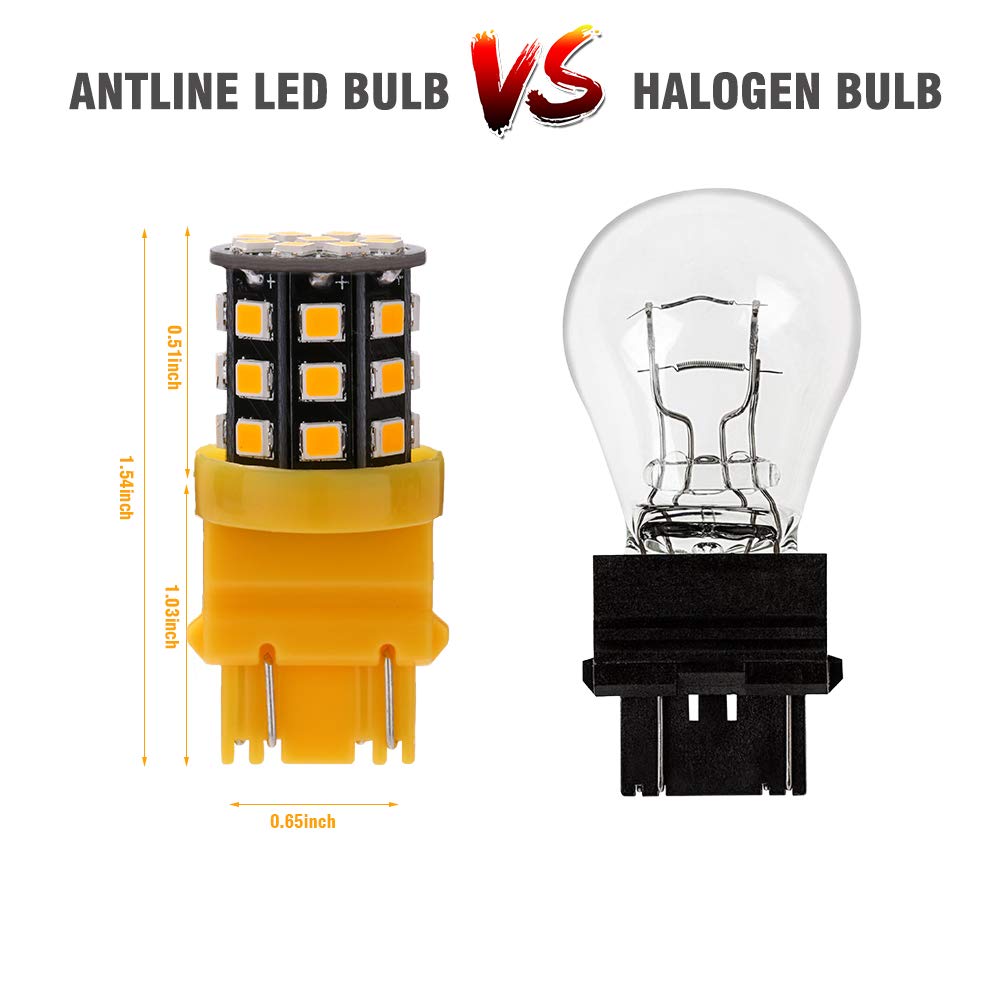 Antline 3157 3156 3057 4157 3056 LED Bulbs Amber Yellow, 12-24V Super Bright 1000 Lumens Replacement for Turn Signal Blinker Lig
