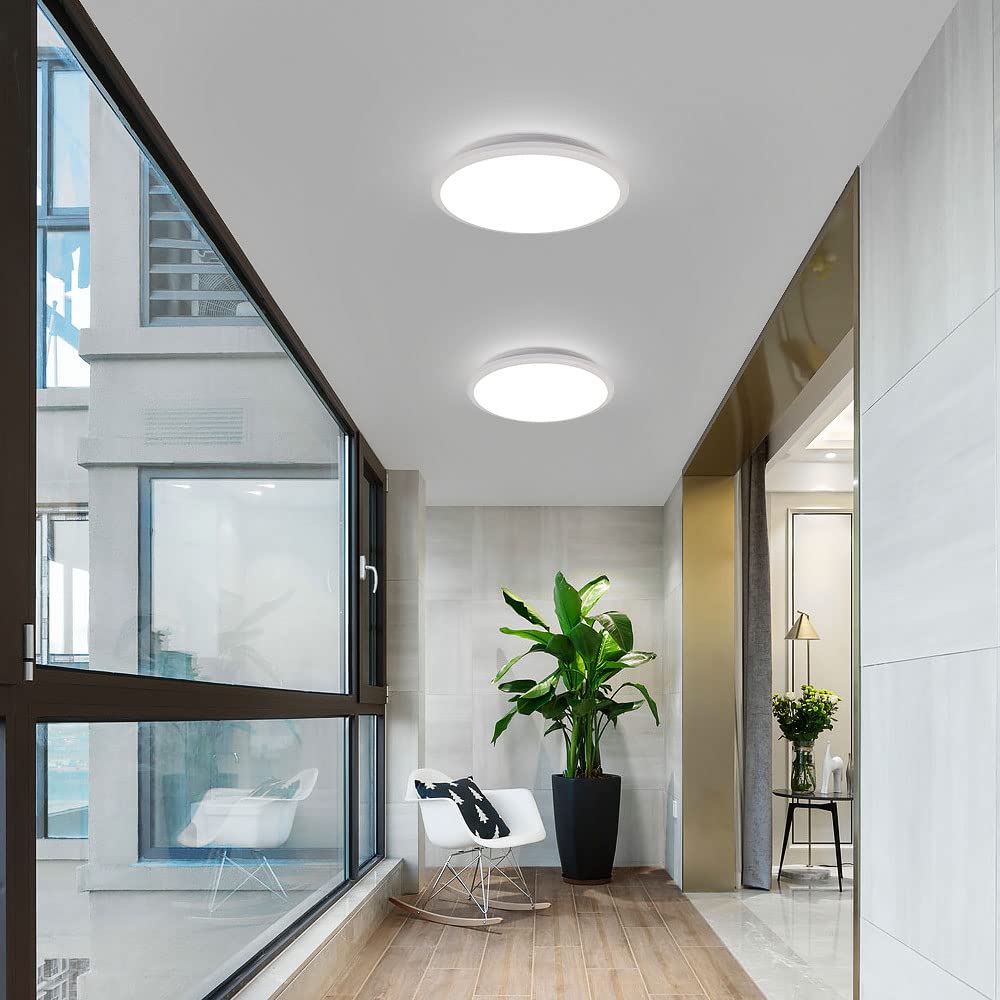 Delipop 4 Pack 12&quot; Waterproof Led Ceiling Light, 24W Round Fixture For Indoor/Outdoor Use