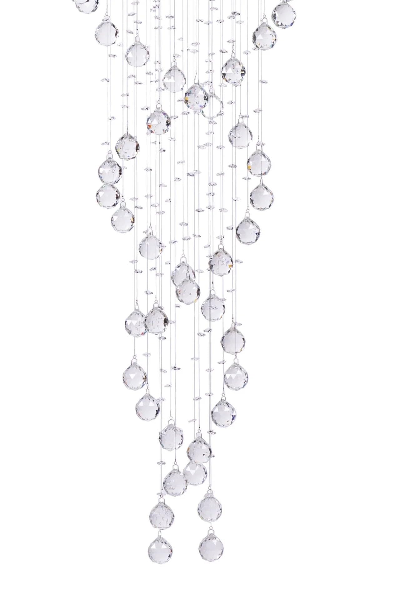 Finesse Decor Crystal Chandelier, 12 Light Modern Spiral Design, Clear Crystal & Metal, Model FN-1104