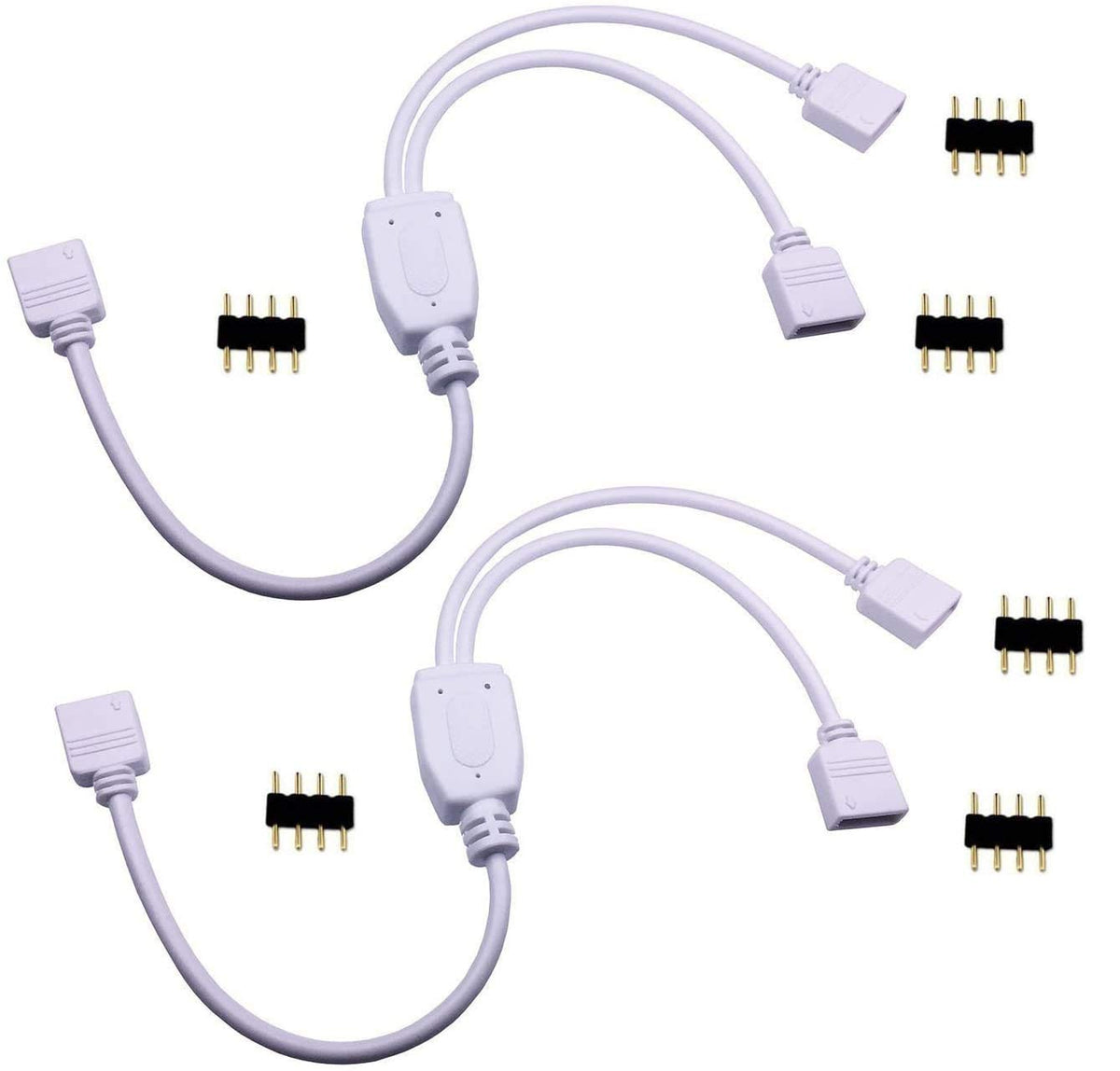 TronicsPros 2pcs 4 Pin LED Splitter Cable RGB LED Strip Splitter 2 Way ...