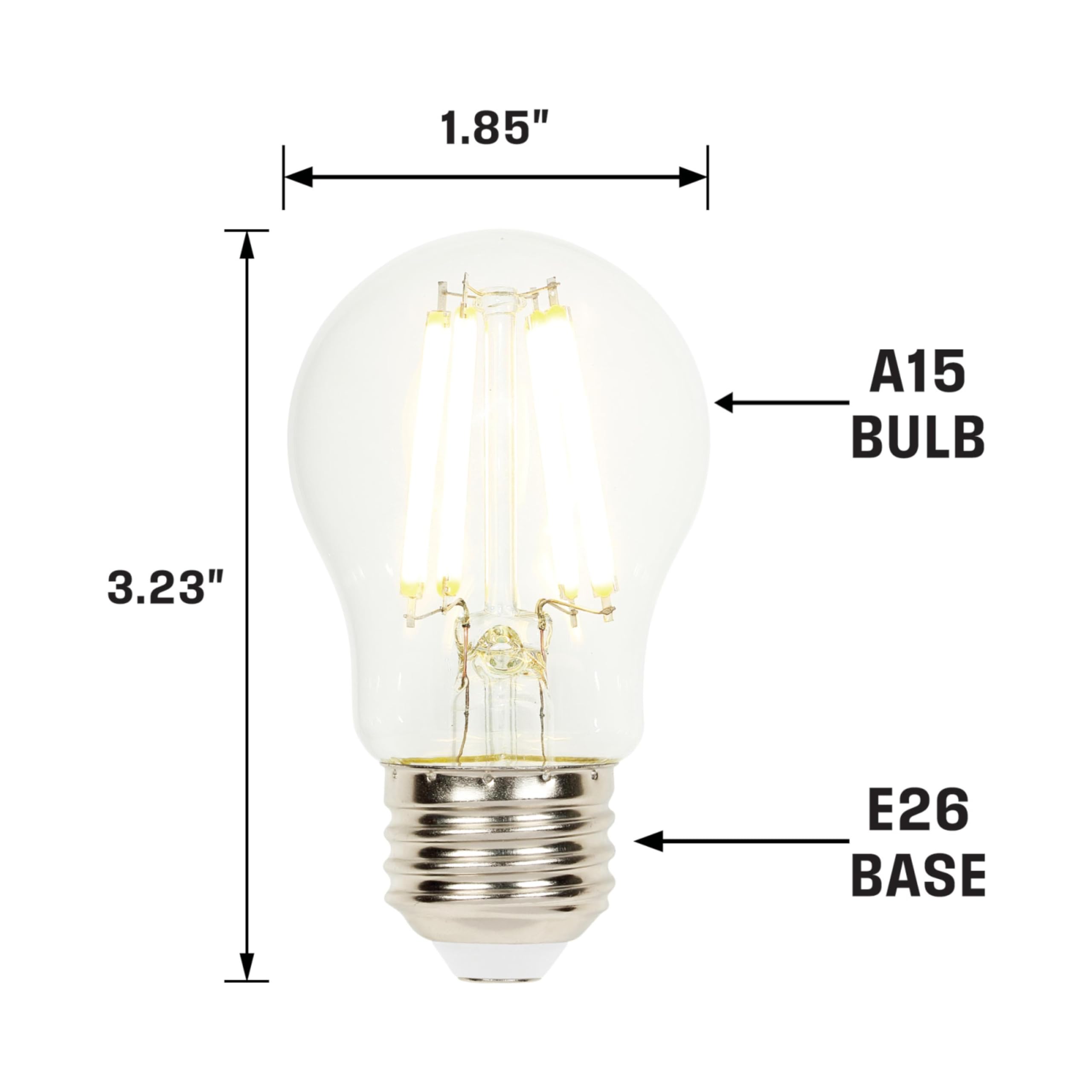 Westinghouse 5279020 9 Watt (100 Watt Equivalent) A15 Dimmable Clear Filament Led Light Bulb, Medium Base, 6 Pack