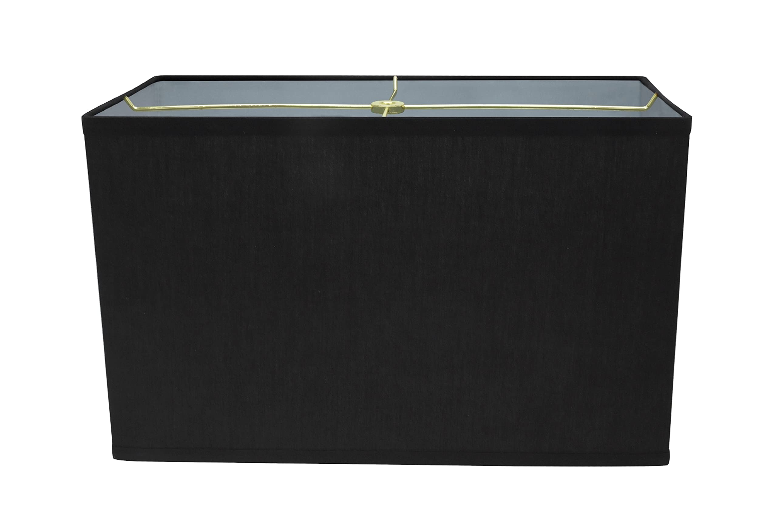 Aspen Creative 36001 Transitional Rectangle Hardback Shape Spider Construction Lamp Shade In Black, 16&quot; Wide, Top:(8&quot; + 16&quot;) Bottom:(8 + 16&quot;) X Height: 10&quot;