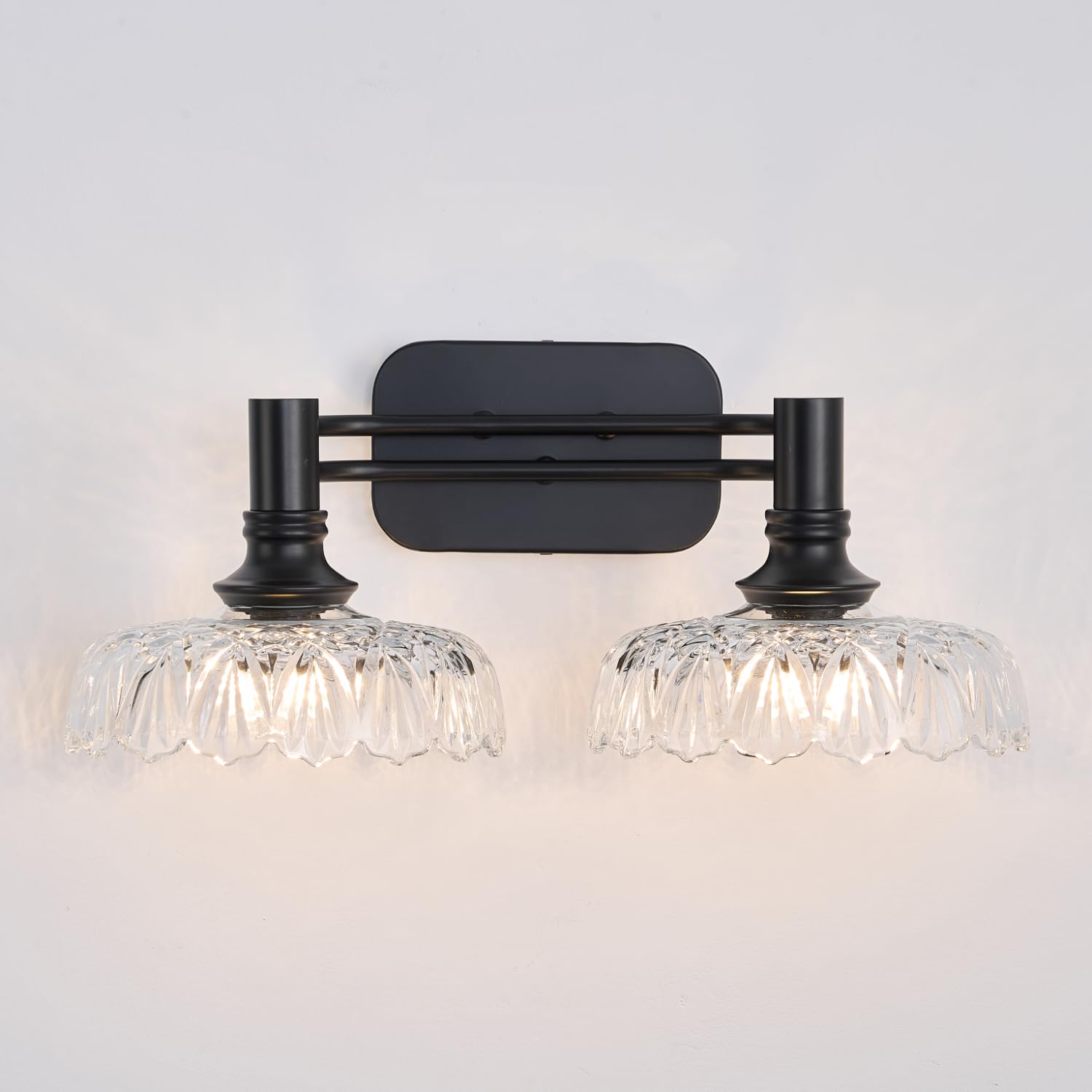 ZILANL Modern Wall Sconce 2-Light Bathroom Vanity Lights Matte Black Bedroom Light Fixtures in Door Lighting Fixture for Living Room Hallway Corridor