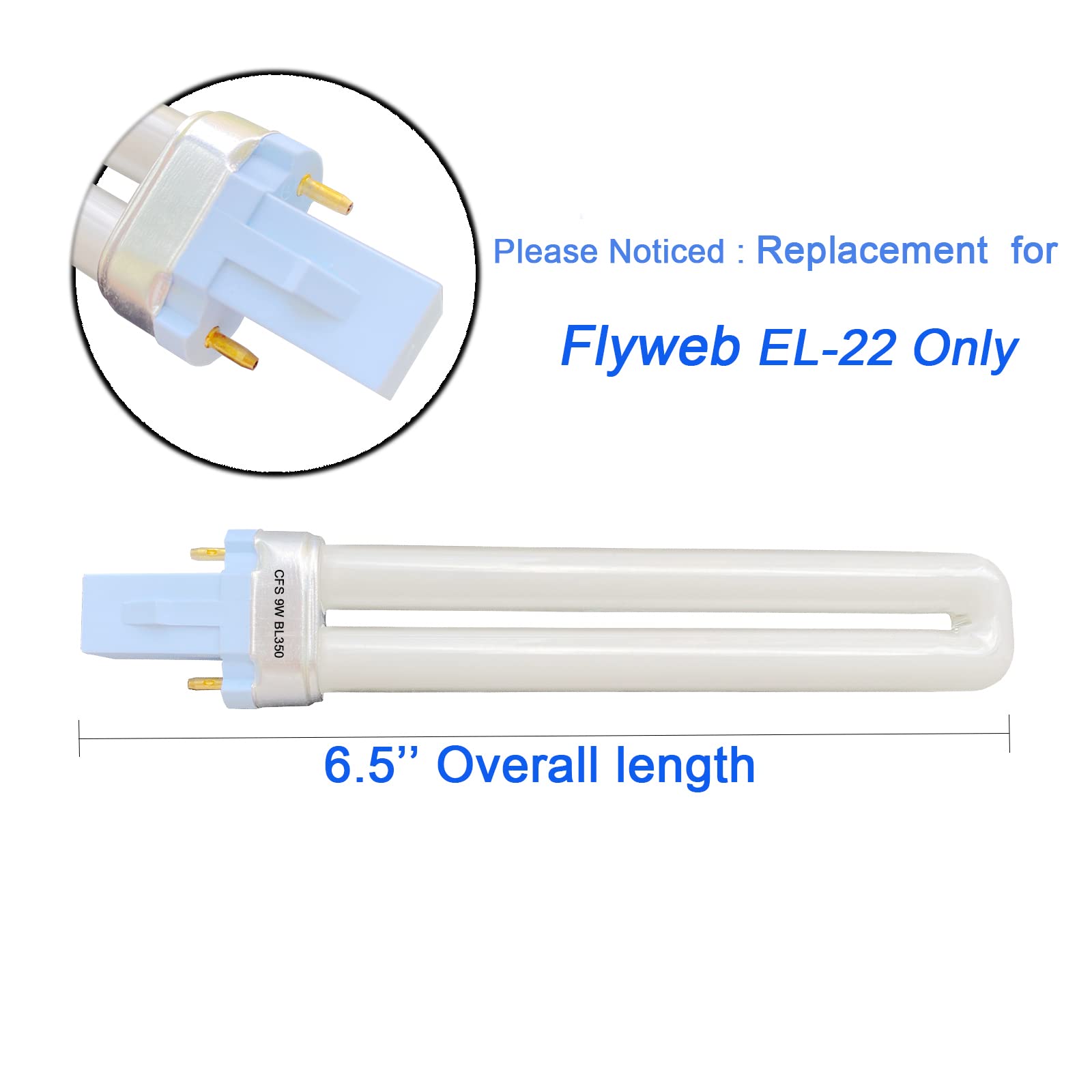 Spek Lighting 9 Watt Cfs Bl350 Replacement Flyweb Light Bulbs Compatible El-22