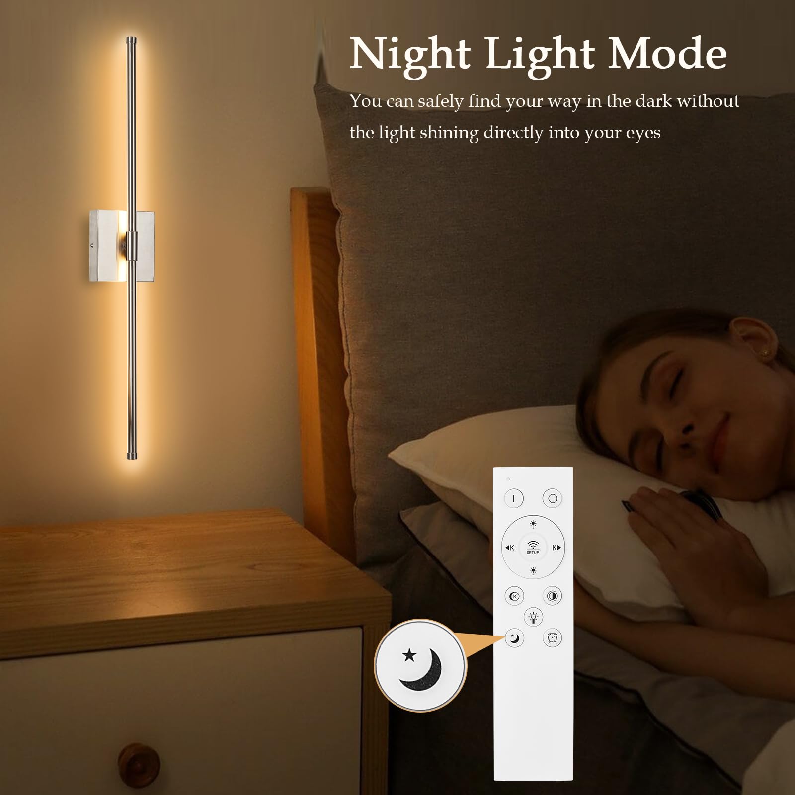 Goosebrite LED Wall Sconces Set of Two, Dimmable, Remote Control, 5 Colors, Oil-Rubbed Bronze, Hardwired, 3000K-6500K
