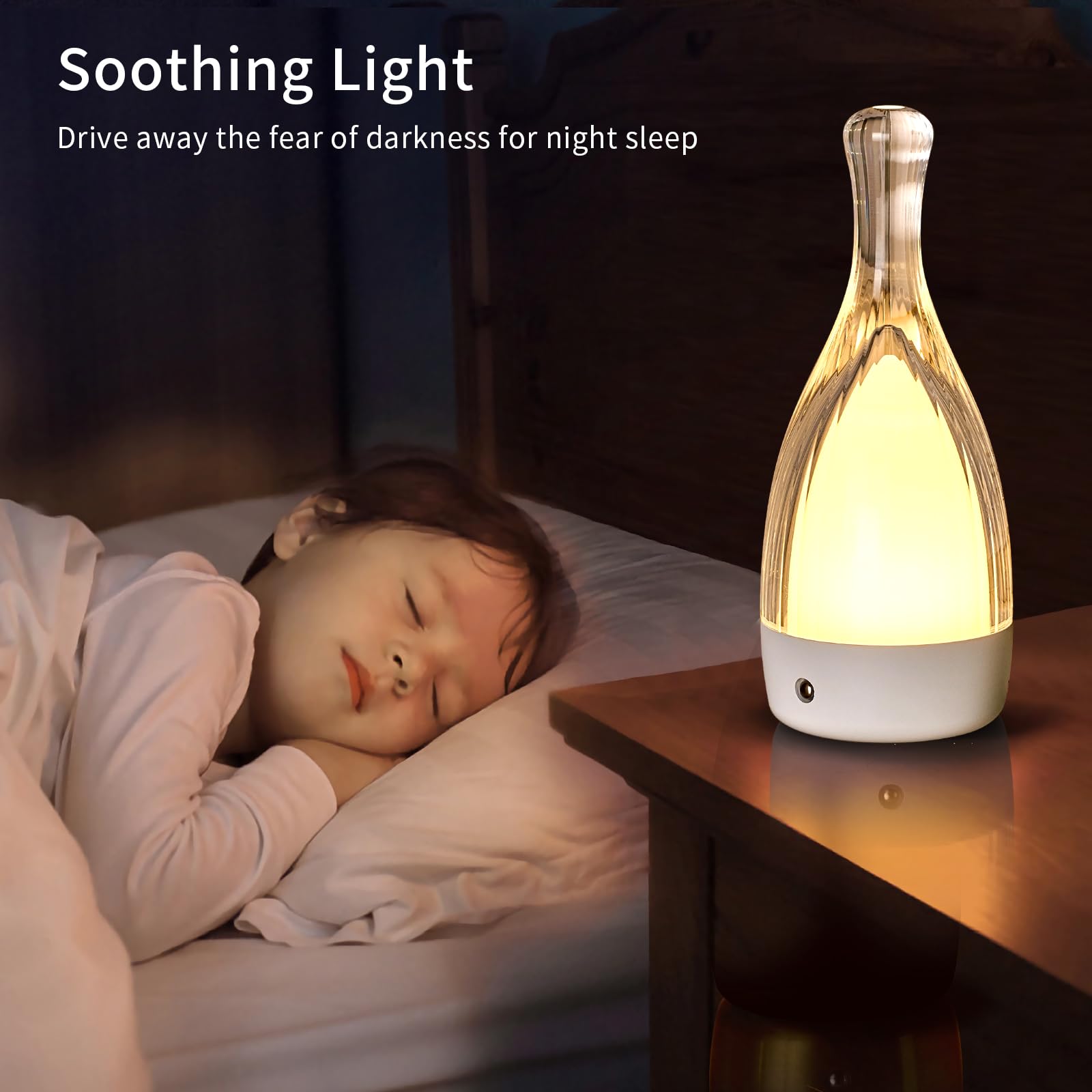 Table Lamp For Bedroom With Touch Control,Led Nightstand Lamp Fourth Gear-3000K 4000K 6000K And Seven Color Light,Cordless Batte