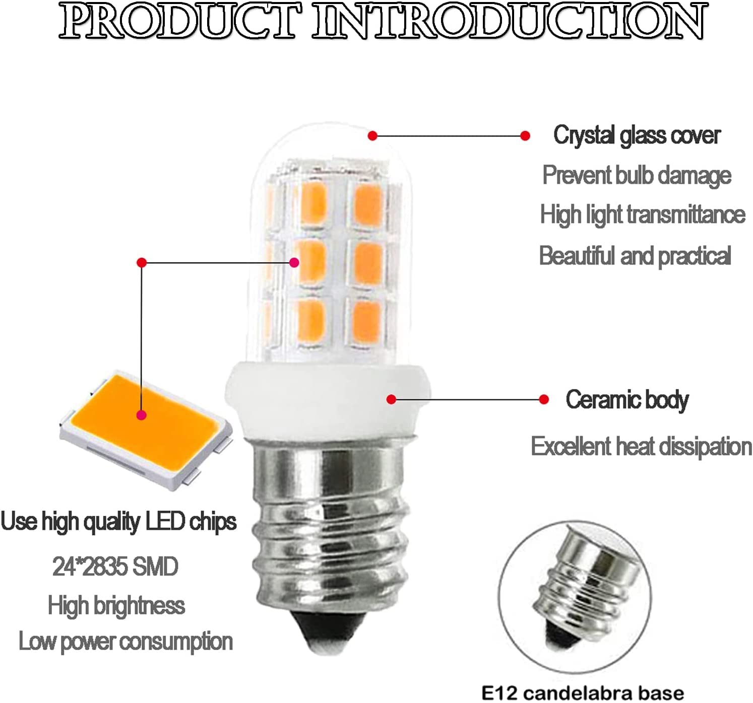 Zssxoled [Pack Of 8 C7 E12 Led Bulbs Salt Lamp Light Bulb Replacement For 15W Himalayan Salt Lamps, Night Light Bulbs, Chandelie