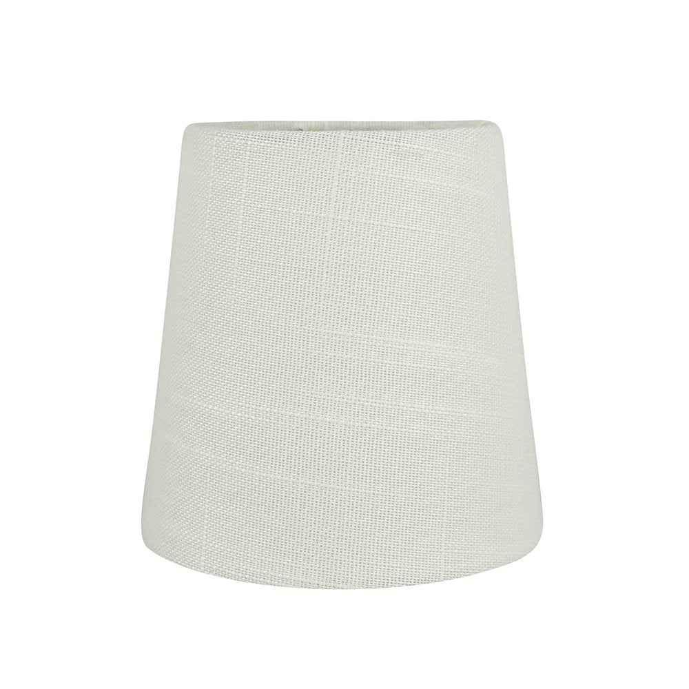 Meriville Set Of 6 Eggshell Linen Clip On Chandelier Lamp Shades, 3.5-Inch By 4.5-Inch By 4.5-Inch