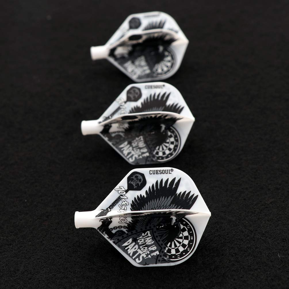 Cuesoul Tero Ak4 White Dart Flights Standard Shape For Steel Tip Darts And Soft Tip Darts