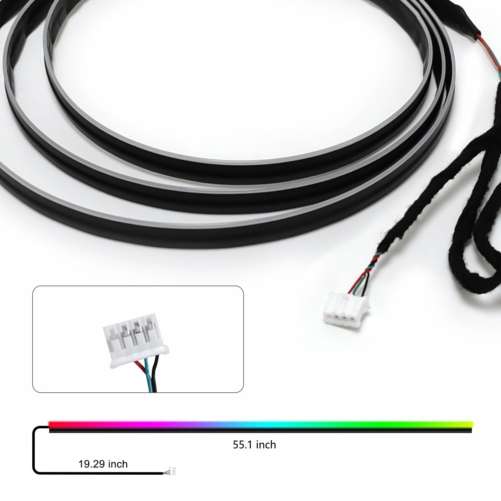 MAODANER Dreamcolor Acrylic LED Strip Light 55.1-inch for Car Interior, Compatible with Dreamcolor Controller, Color: Dreamcolor