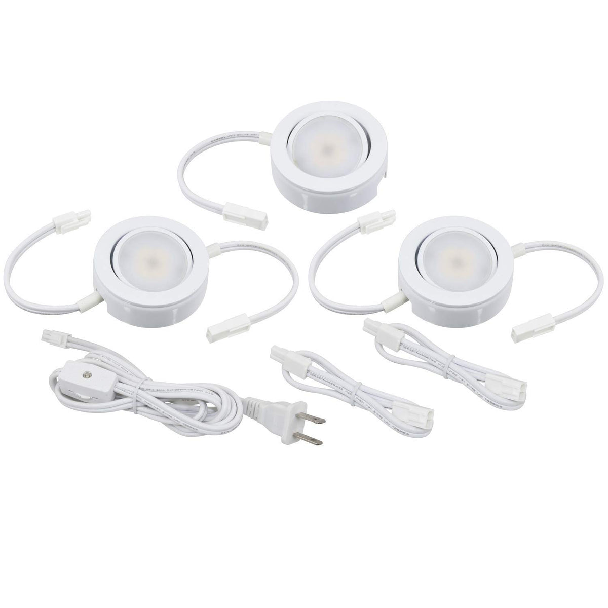 Mvp Three Puck Kit, Easy To Install Dimmable Swivel Puck Lights, Linkable, Cetlus Listed, 2-3/4-Inch Diameter, 4.3-Watt, 2700K W