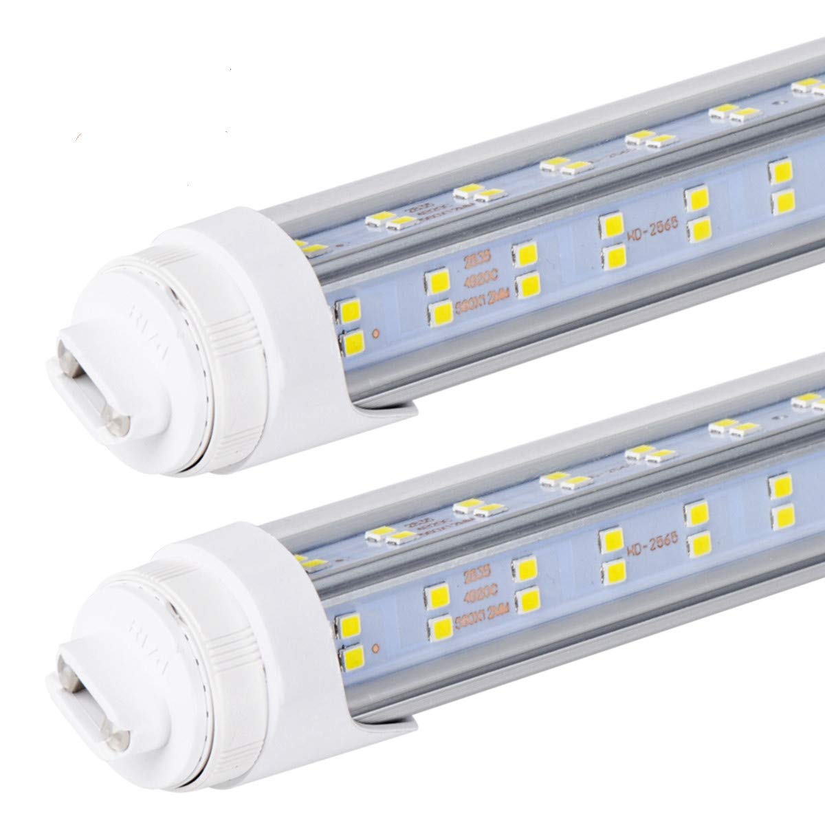10 Pcs-T8 T10 T12 Led Tube Light, 8 Foot , 100W Rotate V Shaped, R17D/Ho 8Ft Led Bulb ,6000K Cold White, 14500Lm, Clear Cover, (