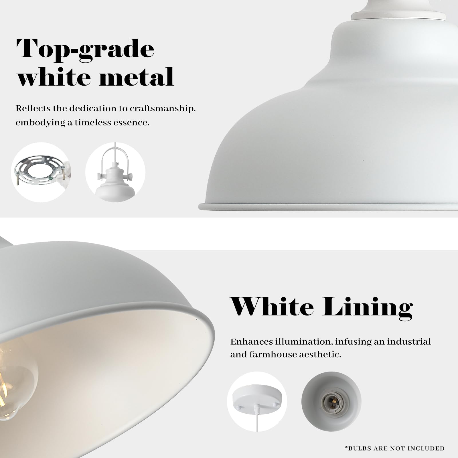 Guihualove White Pendant Lights Kitchen Island, 2 Pack Kitchen Island Lighting, Farmhouse Pendant Light Fixtures (11.41'' W), Is