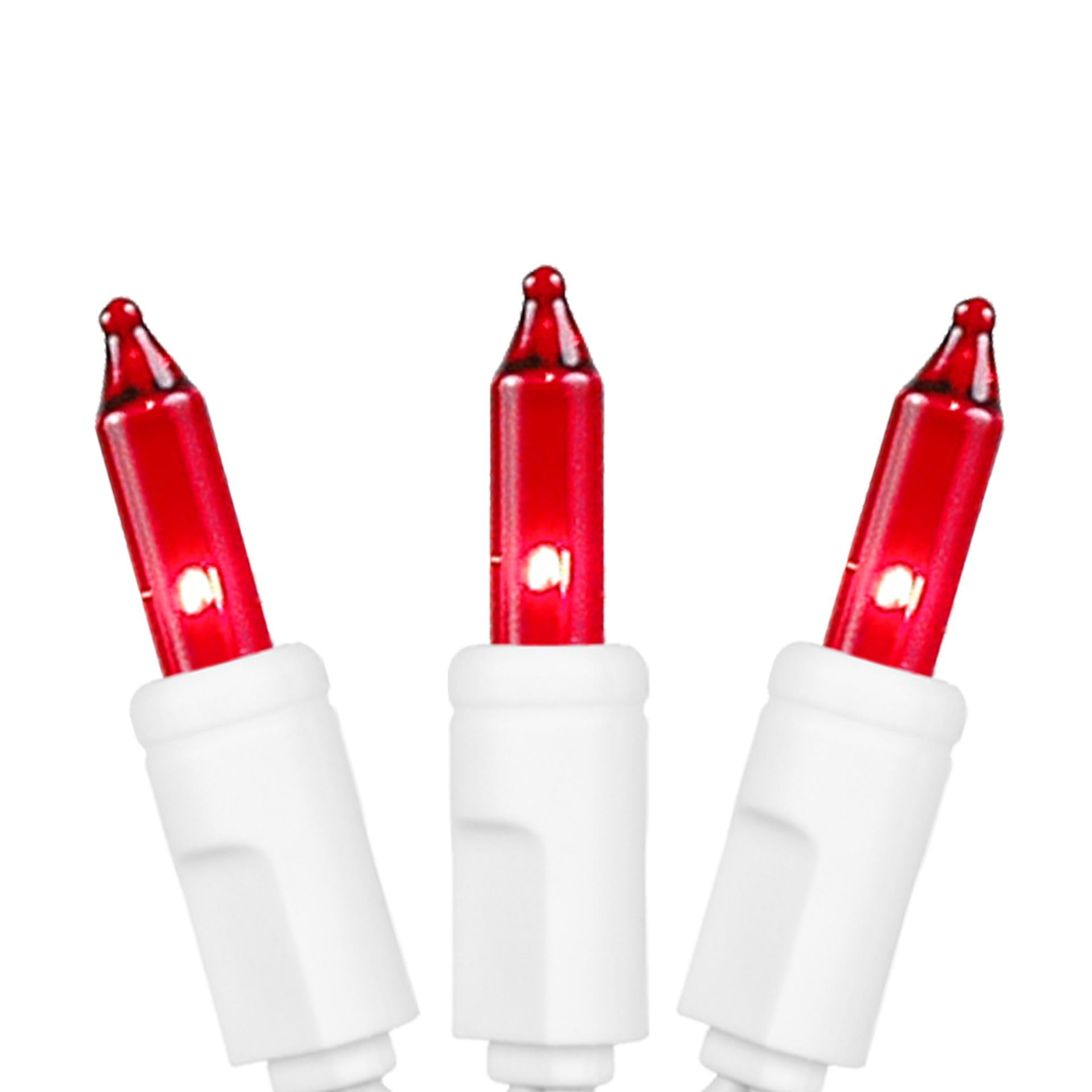 Novelty Lights 20 Bulb Red Mini Light String, 8.5 Feet, Incandescent Fairy Lights on White Wire, 4in Bulb Spacing, Model 689466493054