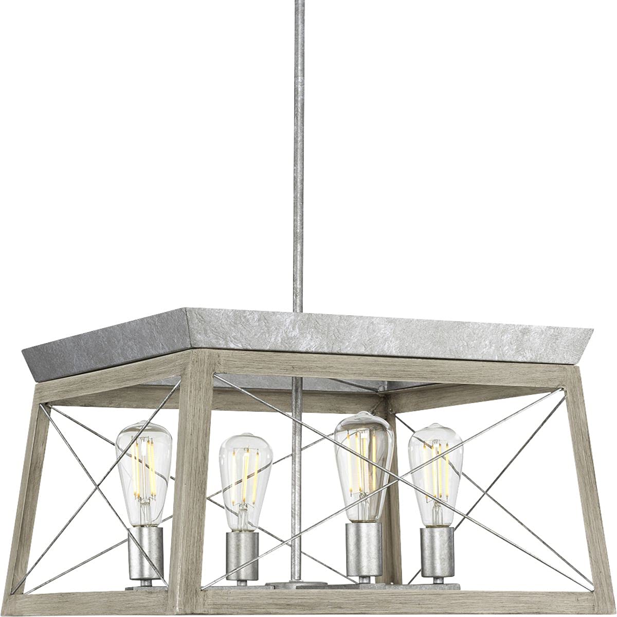 Progress Lighting P400047-141 Briarwood Collection Light Fixture, Farmhouse Style Modern Chandelier For Kitchen And Dining Room,