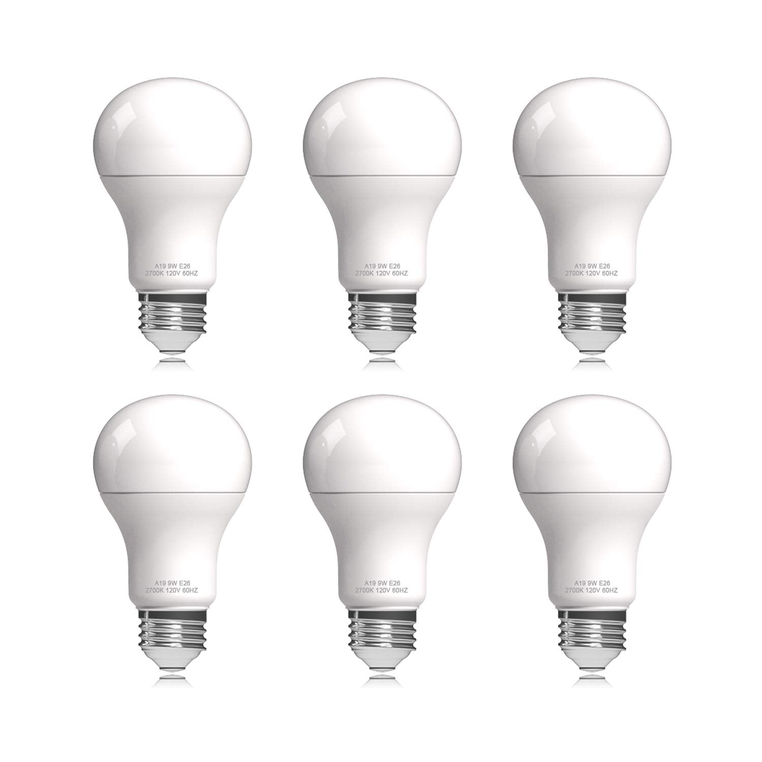 Helloify A19 Led Light Bulb, 9W (60W Equivalent), 806 Lumens, 2700K Soft White, Energy Saving Lamp For Office/Home, Non-Dimmable