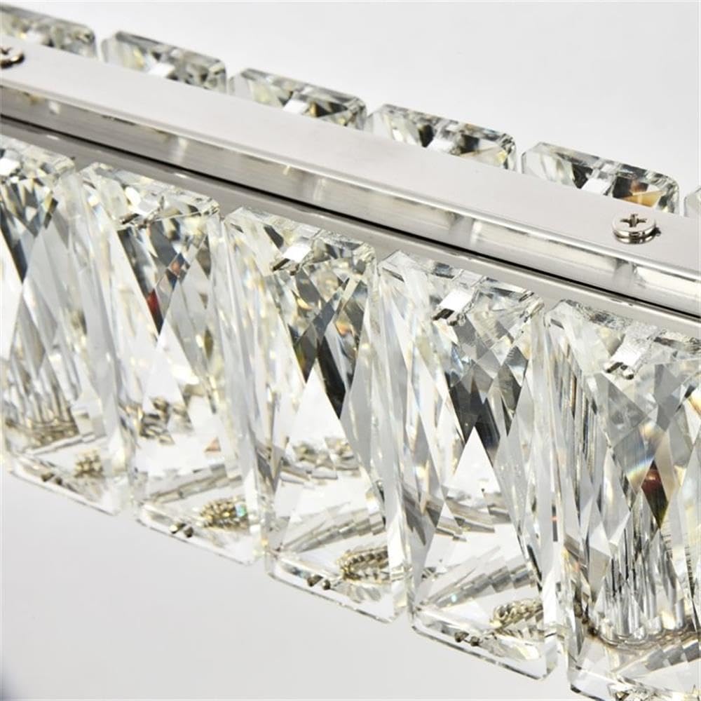 Elegant Lighting Monroe Chrome Chandelier with Clear Crystal - 47.6"x1.6"x3", Integrated LED, Model 3502D47C