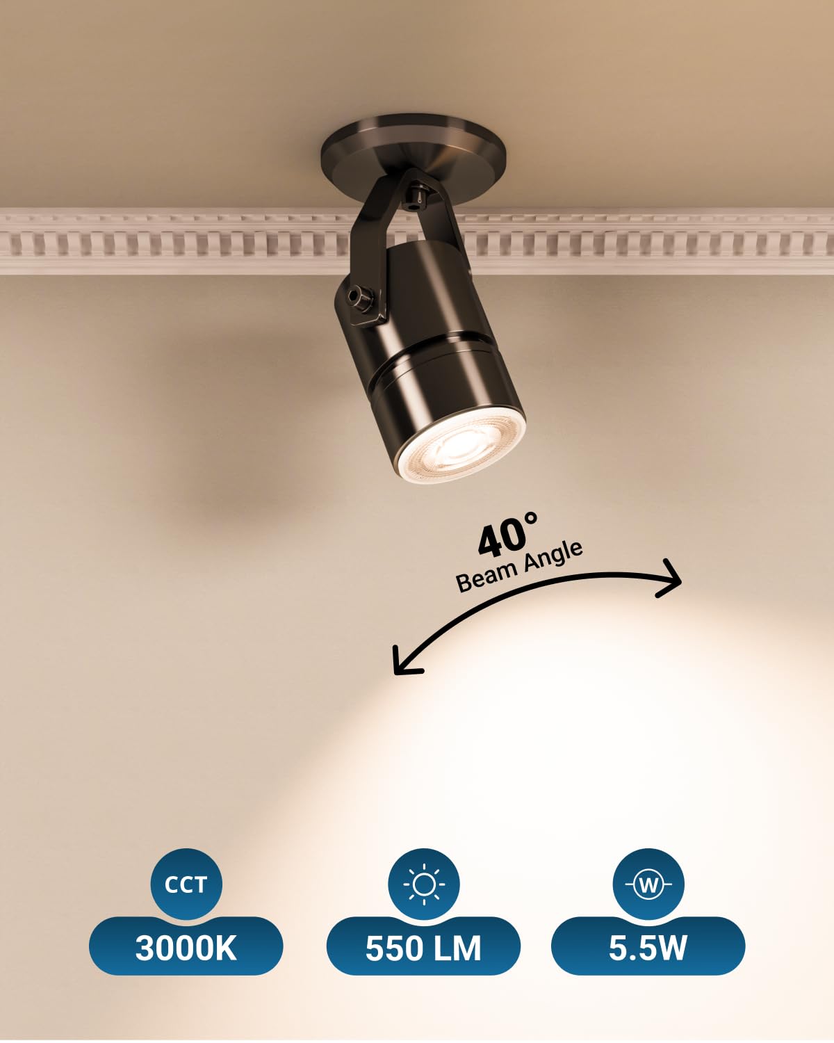 Sunco 12 Pack Mr16 Led Bulb, Gu10 Dimmable Track Light Bulbs, 5.5W=50W, 3000K Warm White, 550 Lm, 25000 Lifetime Hours Ul.
