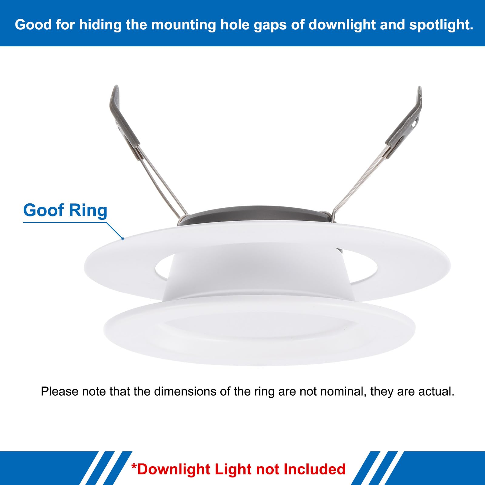 Patikil 5.71 Id 7.28 Od Light Trim Ring  White Goof Ring Matte Circular Light Cover Lighting Fixture For Ceiling Wall Recessed Can Downlights