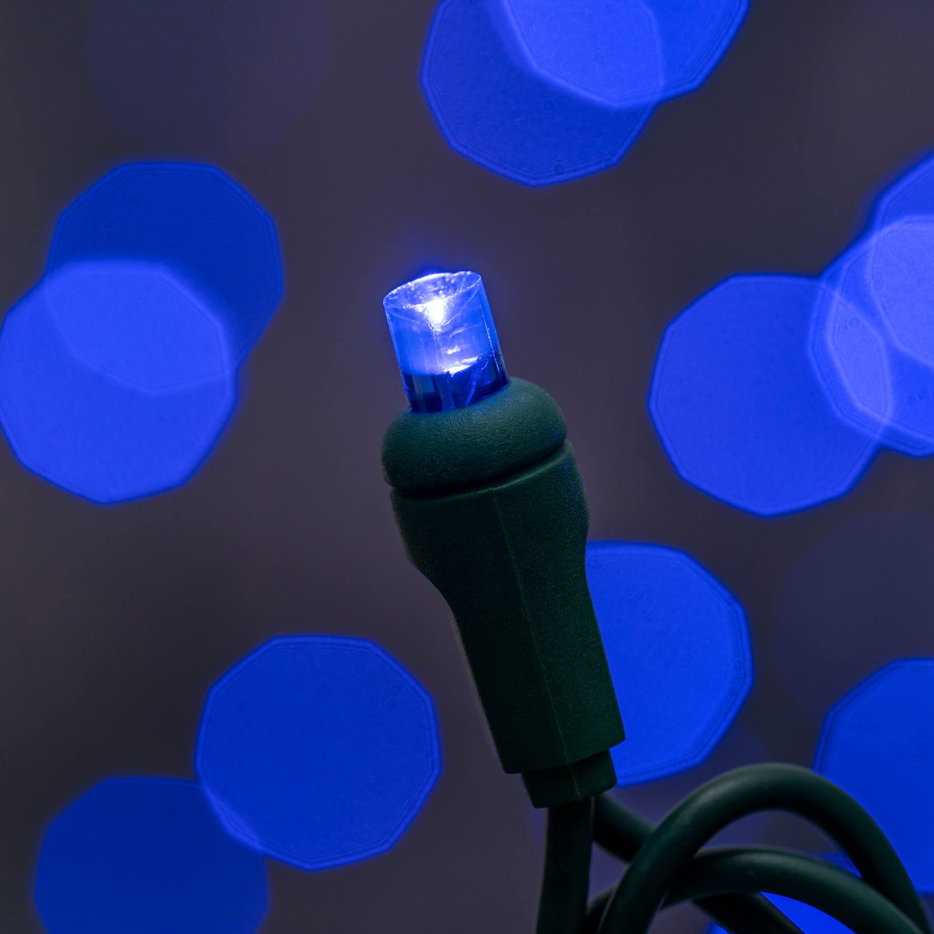 Yuletime Blue 5Mm Led Christmas Lights, 33 Ft 100 Count 4'' Spacing One-Piece High Waterproof Wide Angle Ul Certified String Lig