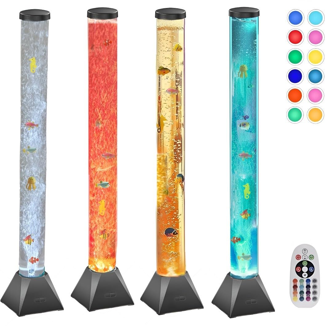 Sensory Bubble Tube Lamp with Floating Bubbles - Calming LED Water Light for Autism, ADHD, Anxiety Relief - Relaxing Night Light