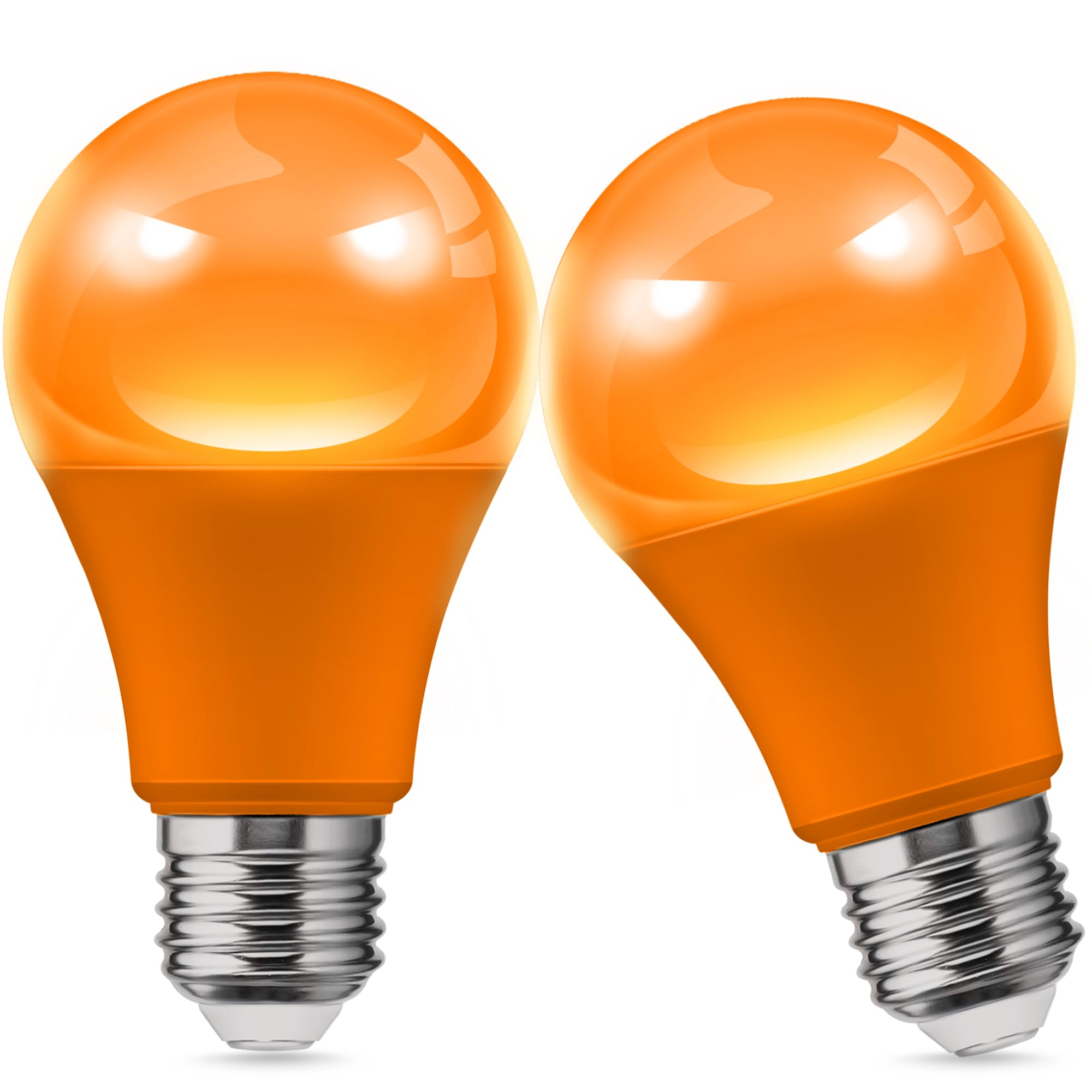 L LOHAS LED Orange LED Light Bulbs, A19 9W (60W Equivalent), E26 Base, 2 Count, Non-Dim, Outdoor Lighting