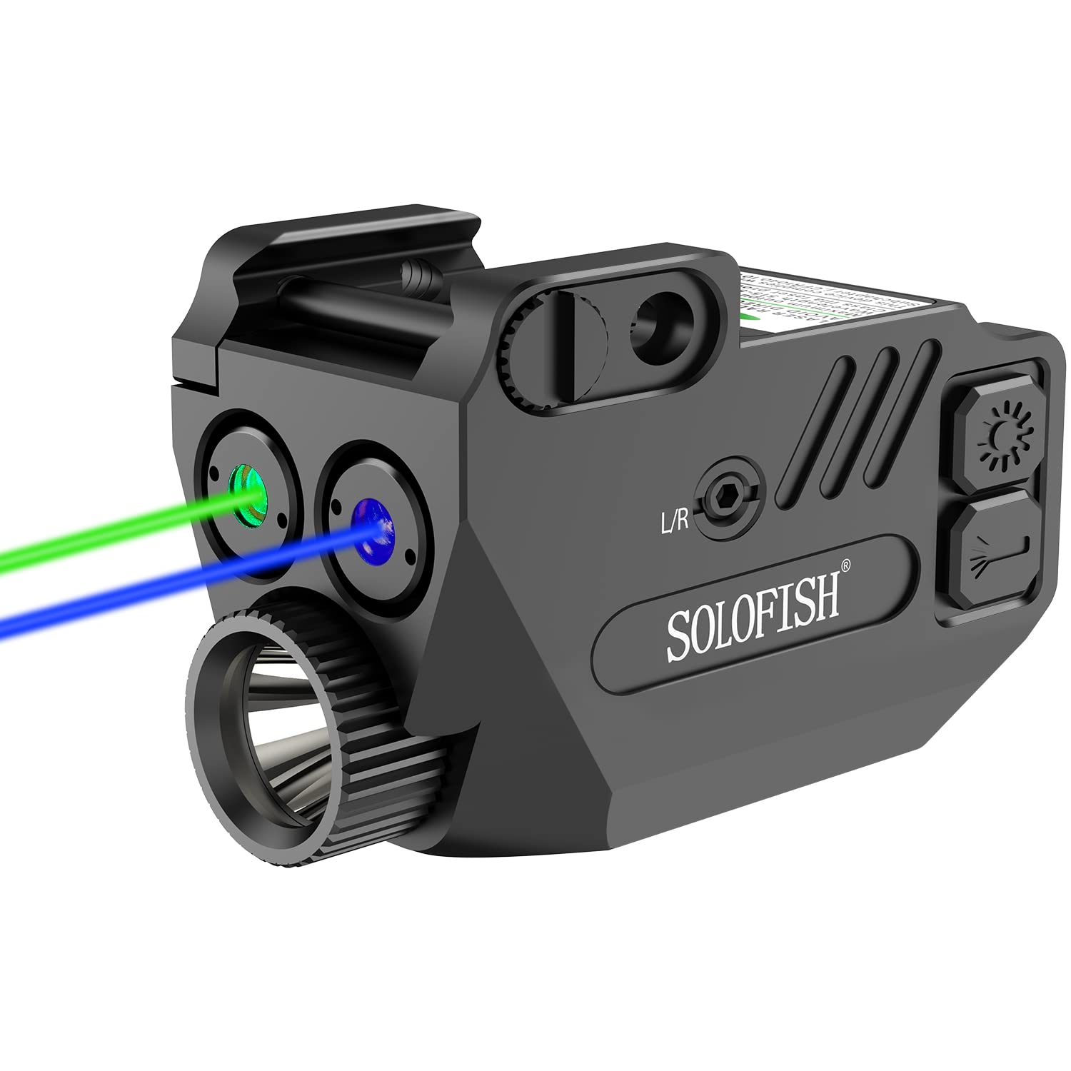 Solofish Handheld Toy Laser Light Combo Green Blue Laser Beams for Launchers with Weaponlight Tactical Strobe HandLauncher Lights Laser Sight Compatible with Glock 19 Accessories