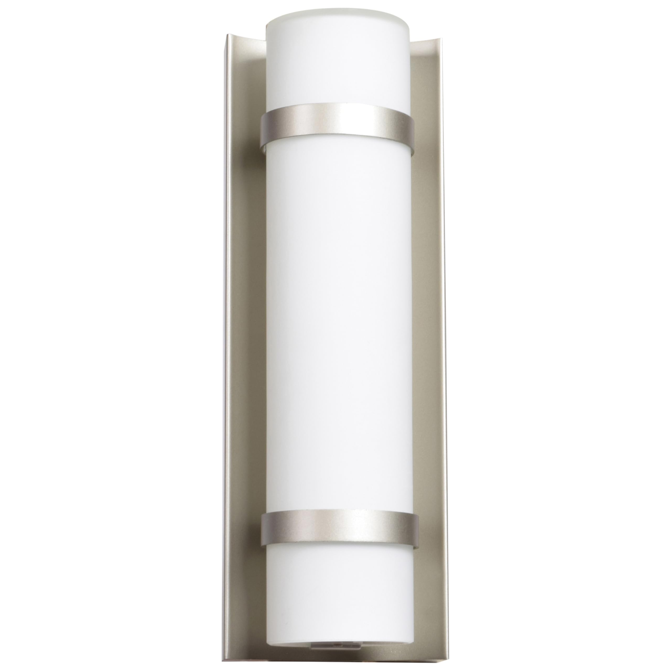 Cilindro Led Outdoor Wall Mount - 12"H - Brushed Steel - Opal Glass Diffuser