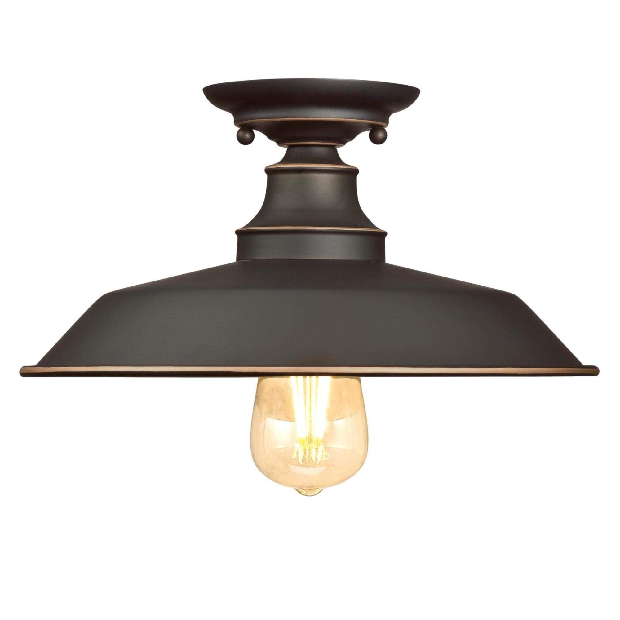 Westinghouse Iron Hill 12-Inch One-Light Semi Flush Mount Ceiling Light, Metal, Oil Rubbed Bronze Finish, Model 6370300