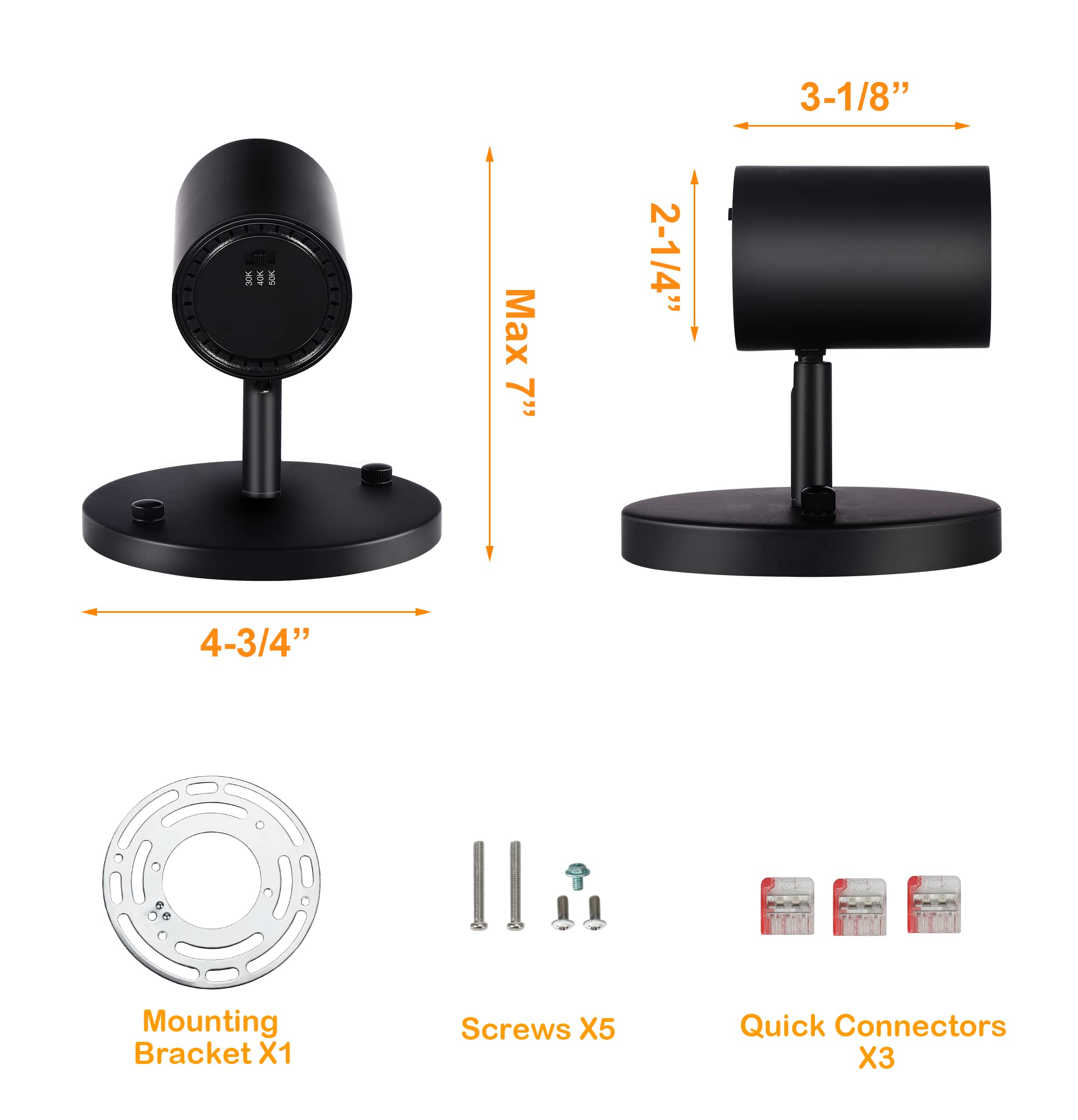 CLOUDY BAY 3 Light Directional Ceiling Spotlight, Dimmable LED, CRI90+, 2100Lm, White, Model LCSLSR830WH