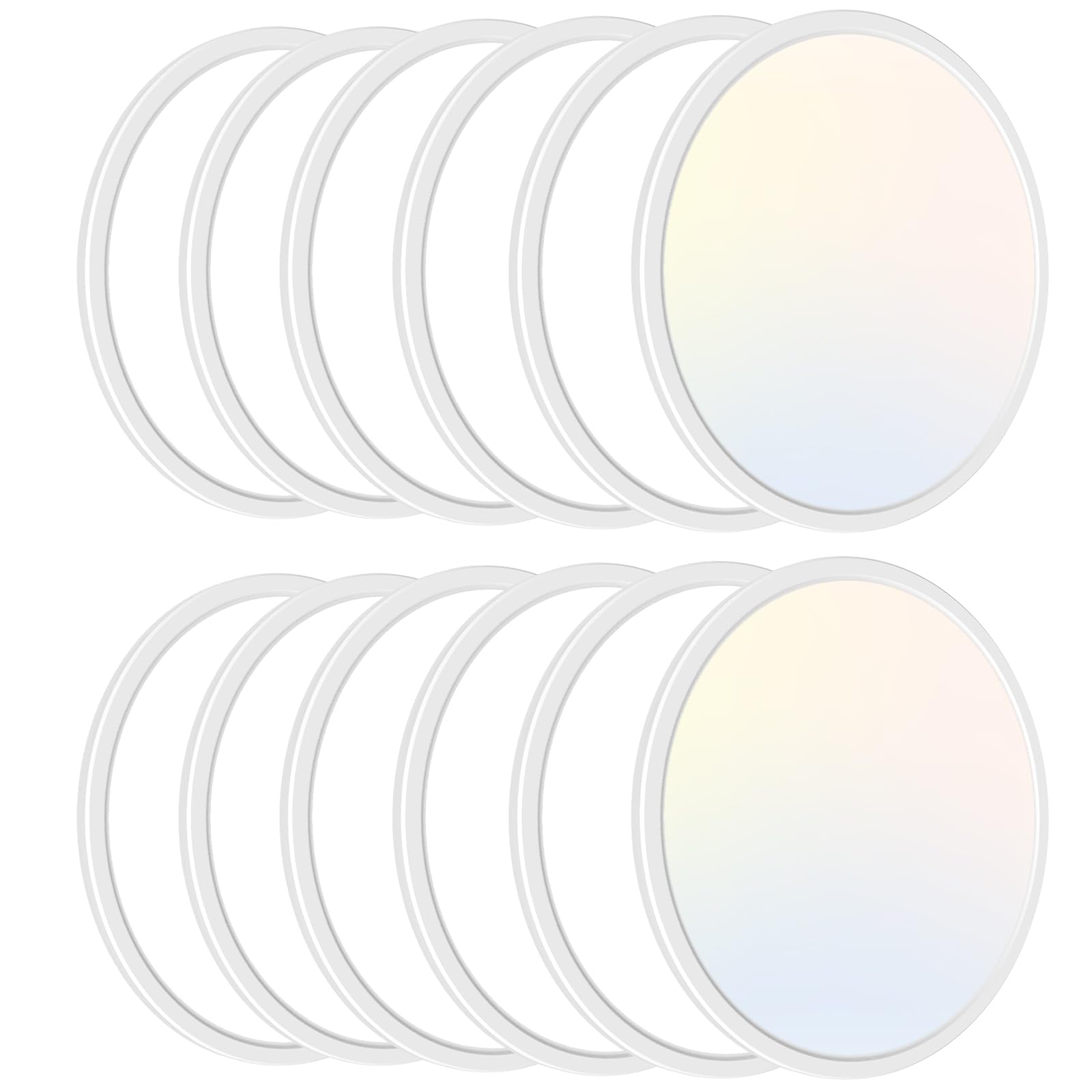 zemty 12Pack 12 Inch LED Flush Mount Ceiling Light, Super Slim 28W 3200lm LED Ceiling Light, 3 Color Temperature in One 3000k/45