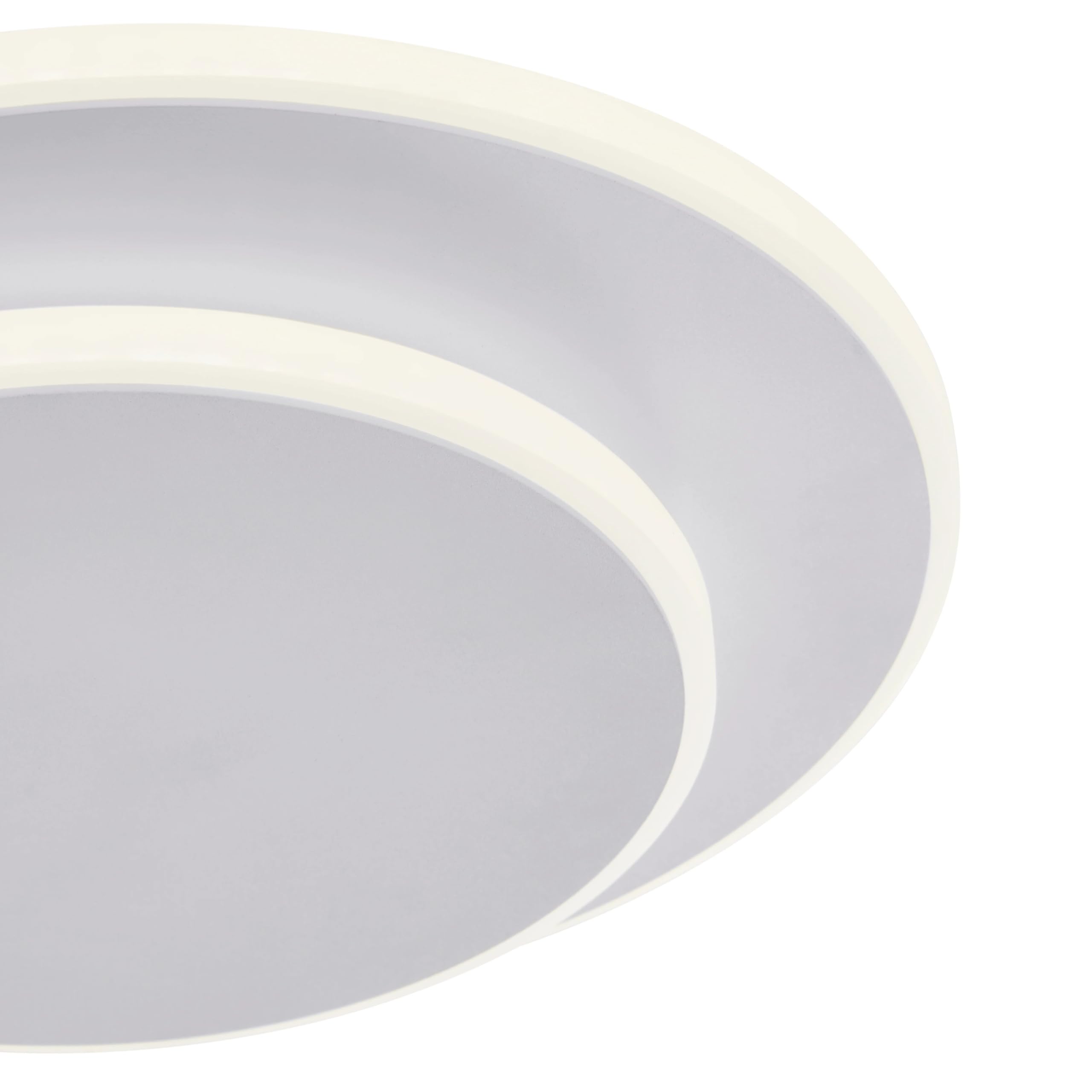 Finesse Decor Luna Eclipse Two Circle Multiuse Lamp, White Contemporary, Modern, Minimalist Circular Wall Lamp for Bedroom, Bath