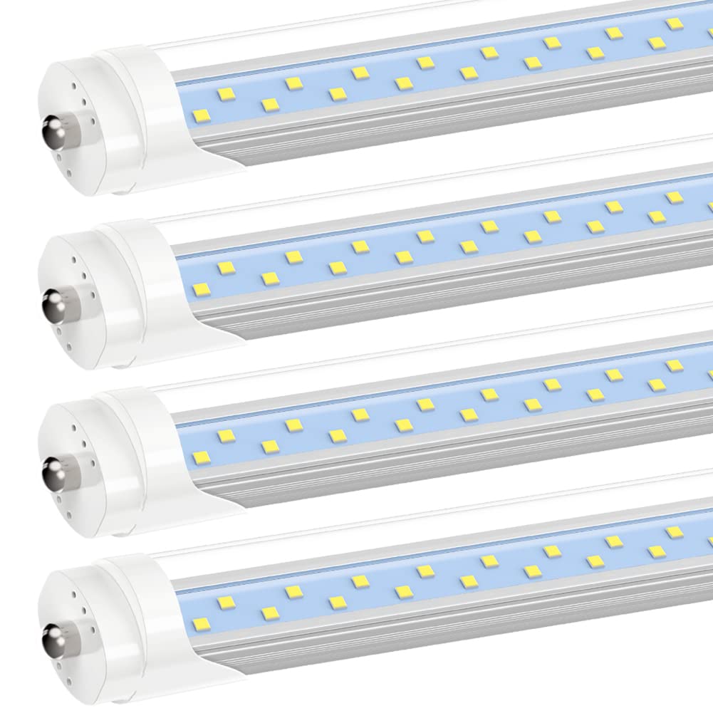 Jesled T8/T10/T12 8Ft Led Tube Light Bulbs, 50W 6000Lm, 5000K Daylight White, 8 Foot Single Pin Fa8 Led Fluorescent Replacement