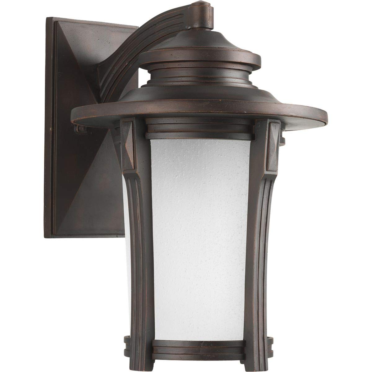 Progress Lighting Pedigree Collection 1-Light Wall Lantern, Etched Seeded Glass, Brown, Model P5982-97MD