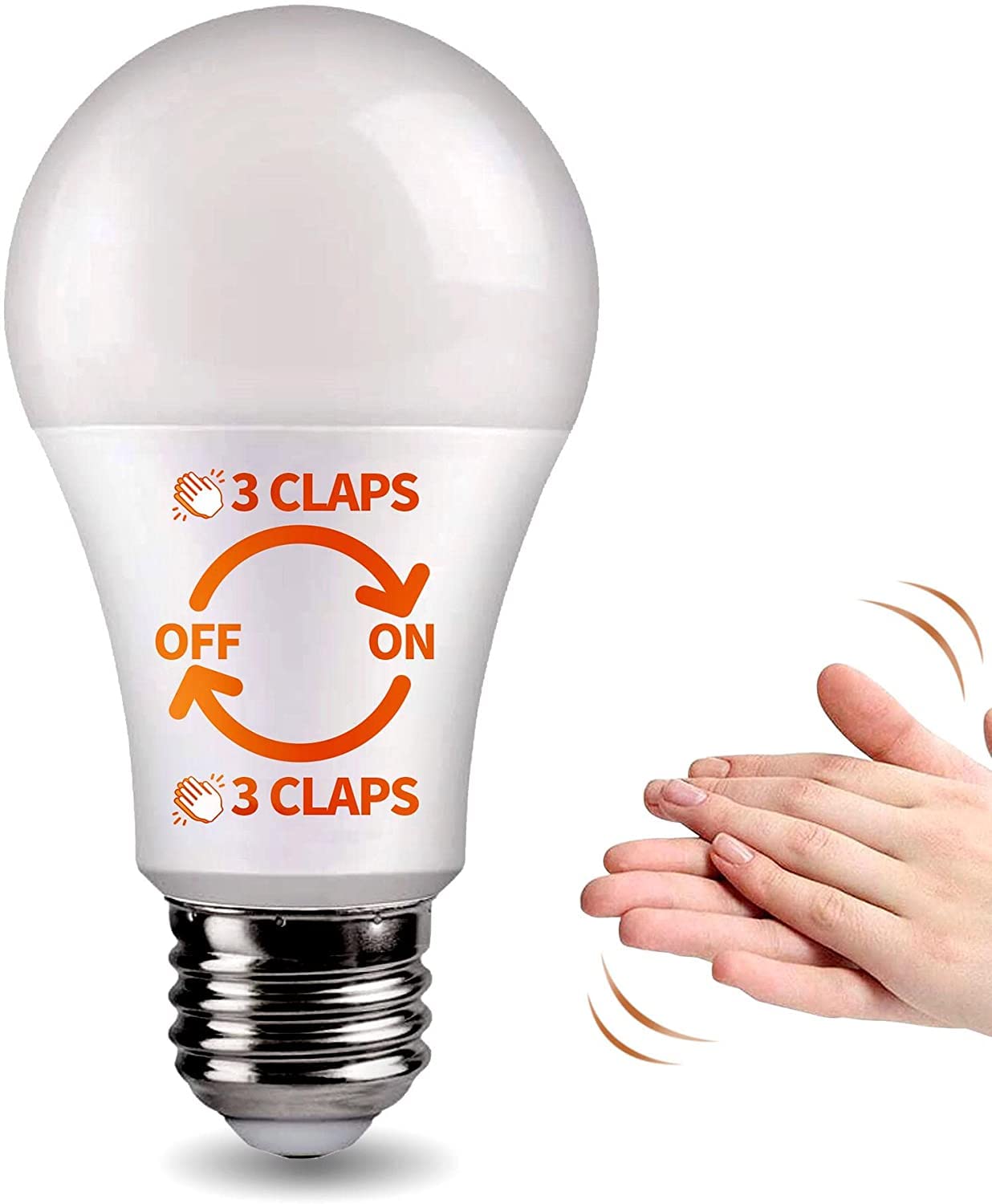3 Claps Light Control Bulb for Bedroom Table Lamp Upgrade, Sound Activated ON/Off Solution, Clap Detection, Smart Home, As Seen