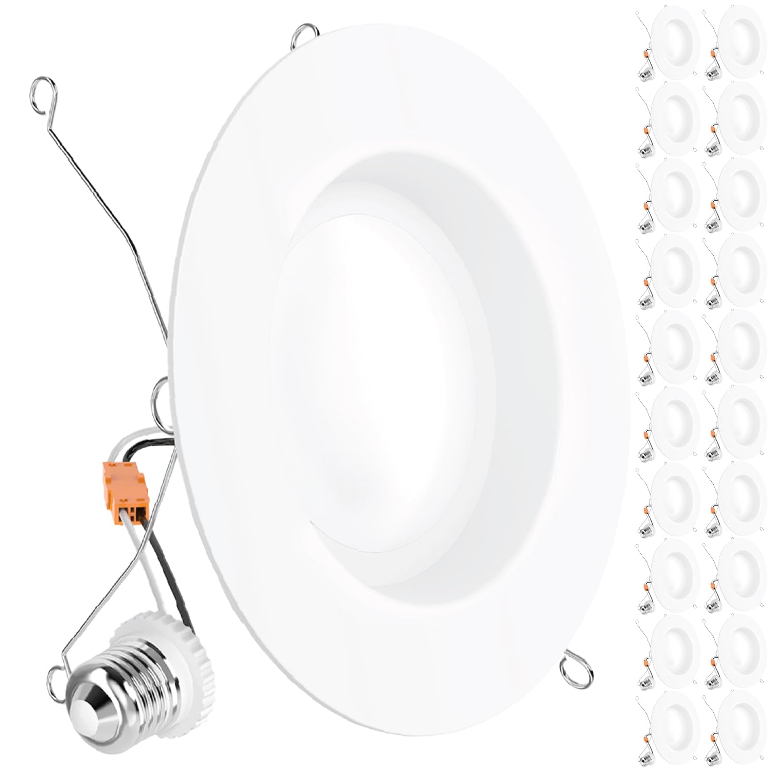 Sunco 20 Pack 6 Inch LED Can Lights, Retrofit Recessed Lighting, Smooth Trim, 965 LM, 13W, 2700K Soft White, Dimmable, Damp Rate